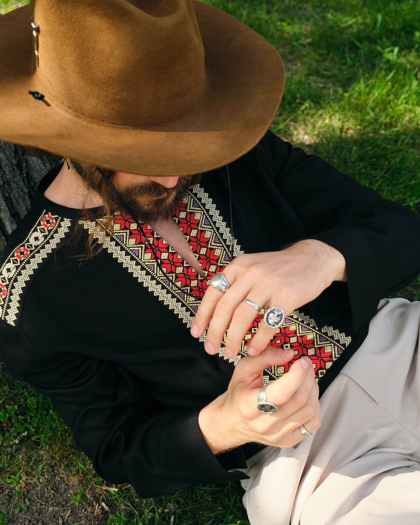 Camasa Barbateasca Traditionala Mircea Cu Motive Populare