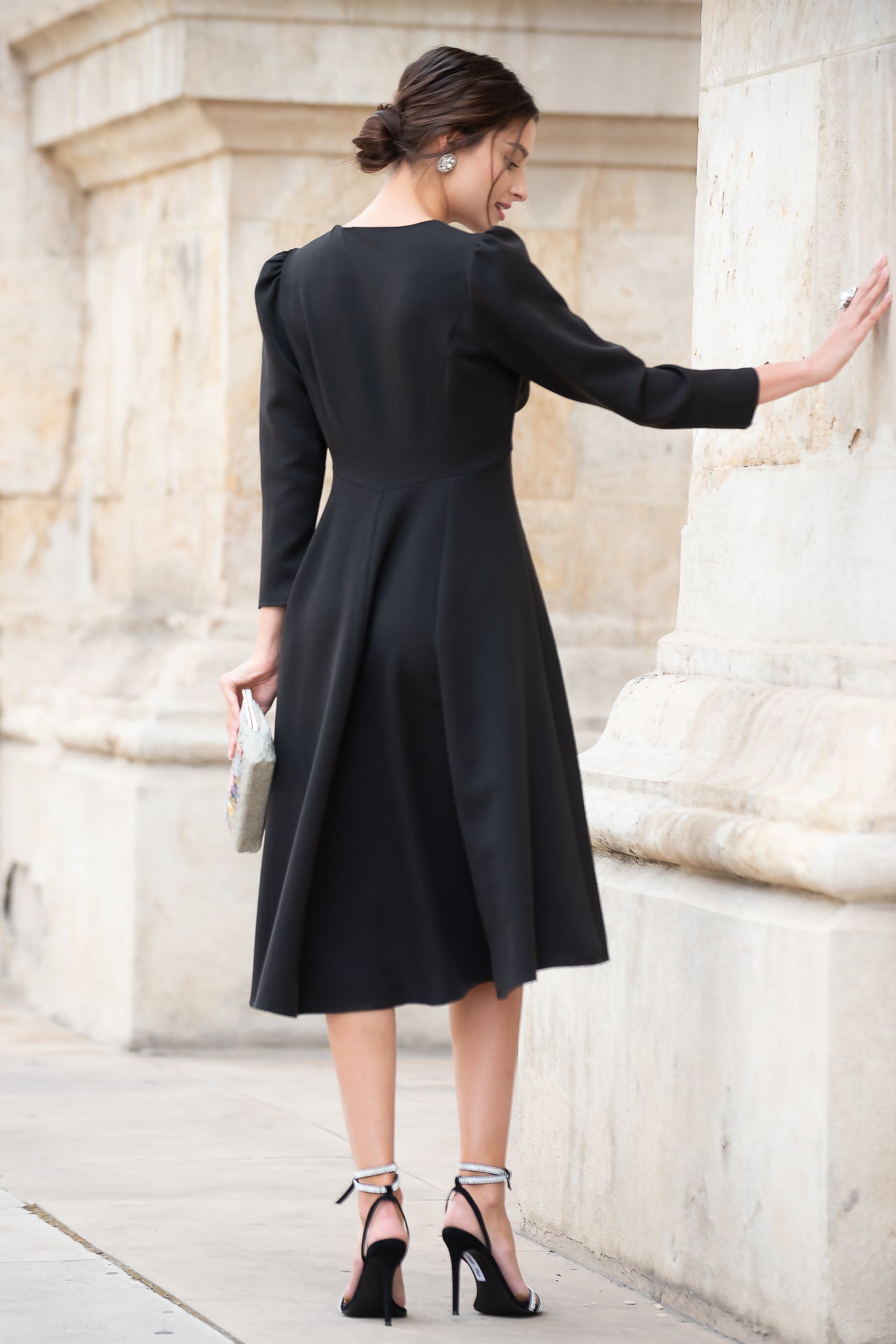 Rochie din Stofa Neagra Medeea