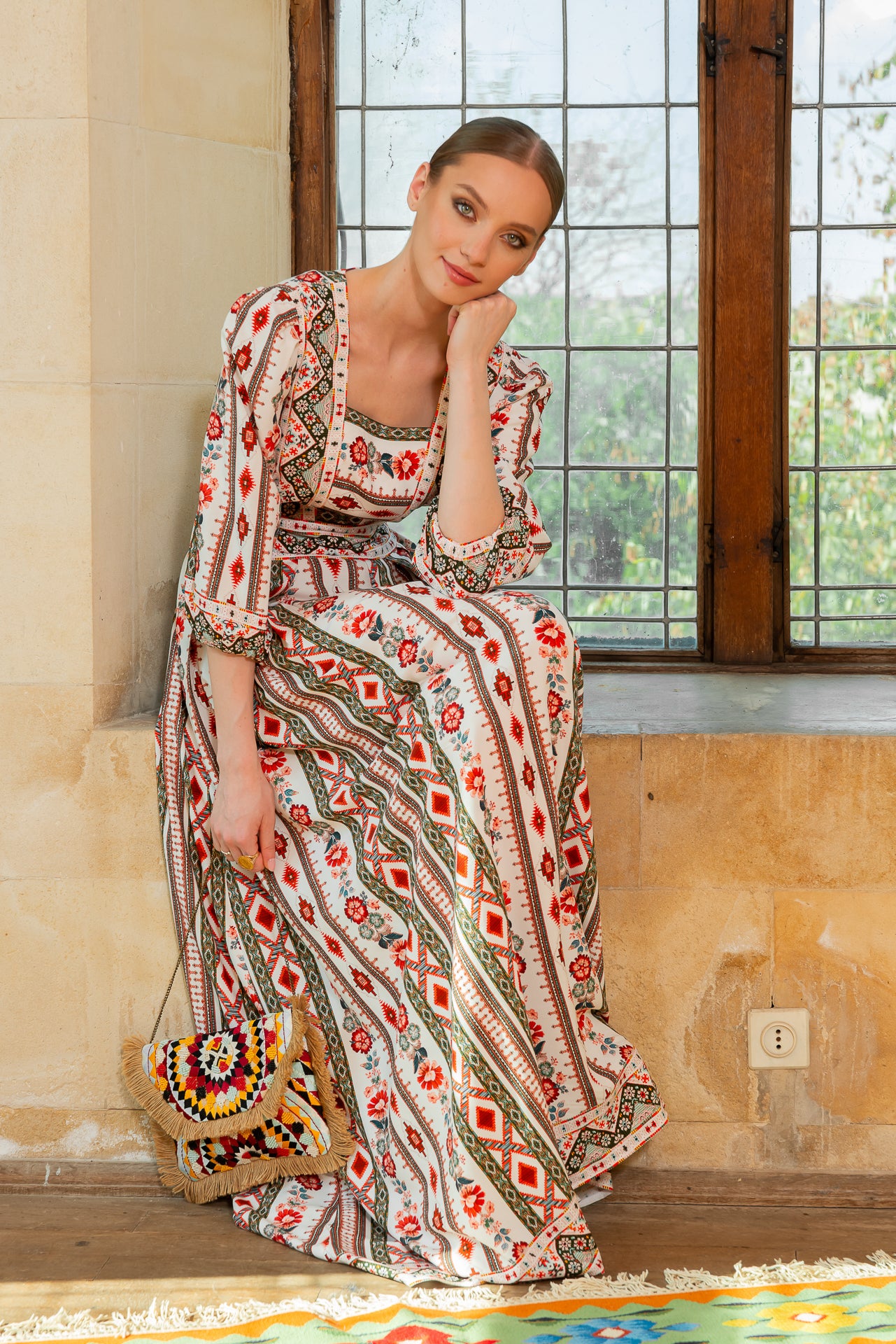 Rochia Alba Lunga Boho Chic