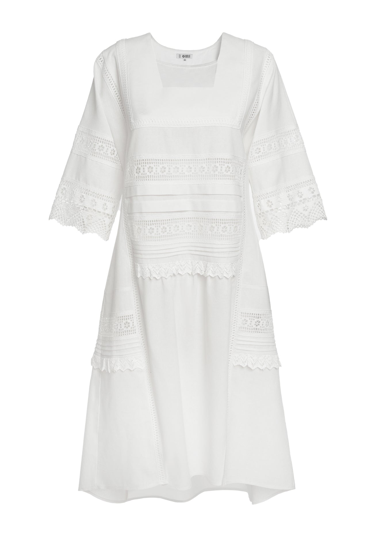 Rochie Alba Din In Si Dantela Traditionala