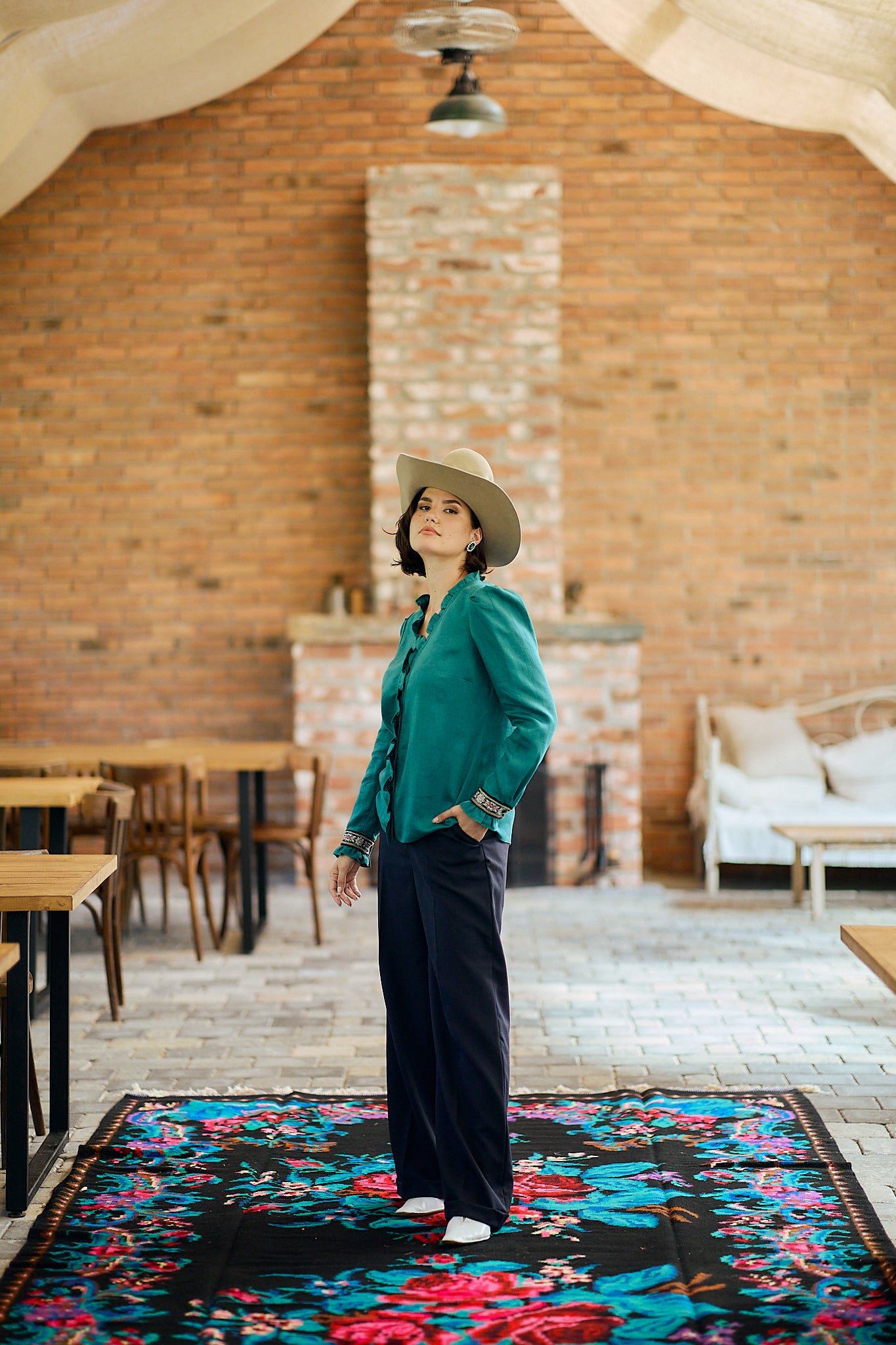 Cămașa verde din in Vanda