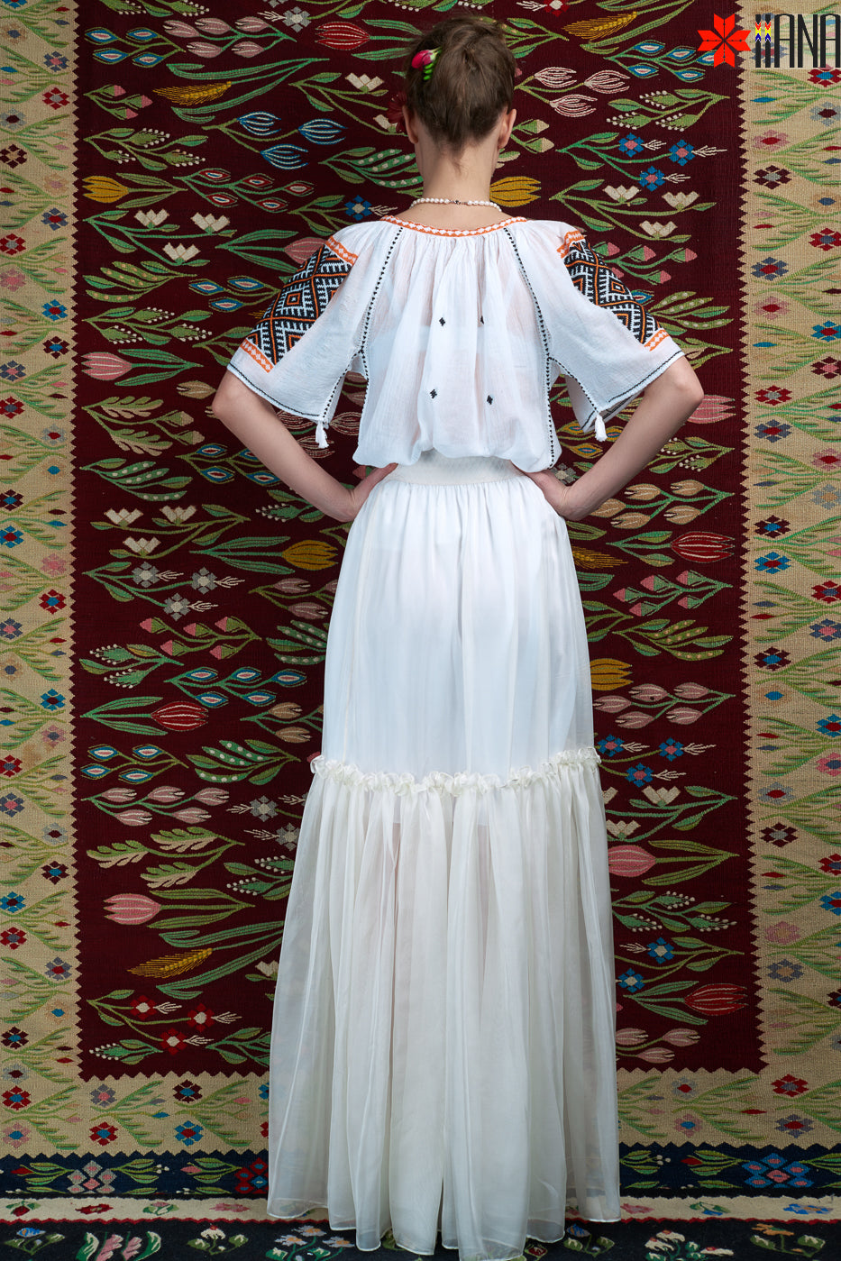 Ie Traditionala Romaneasca Maneca Scurta Cusuta Manual Motivul Cucuteni 3