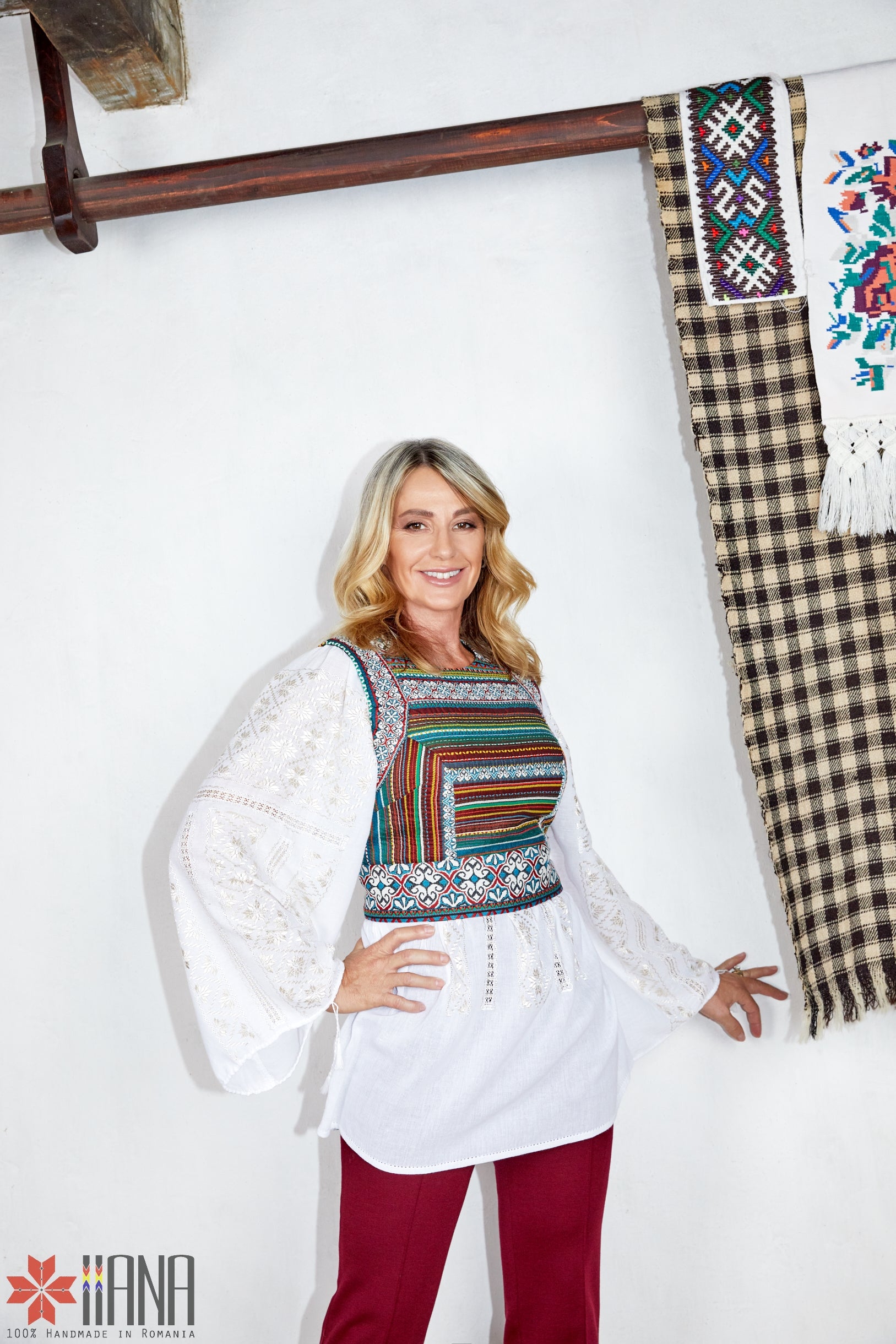 Pieptar IIANA Neoetnic din Brocart de Matase Tesut