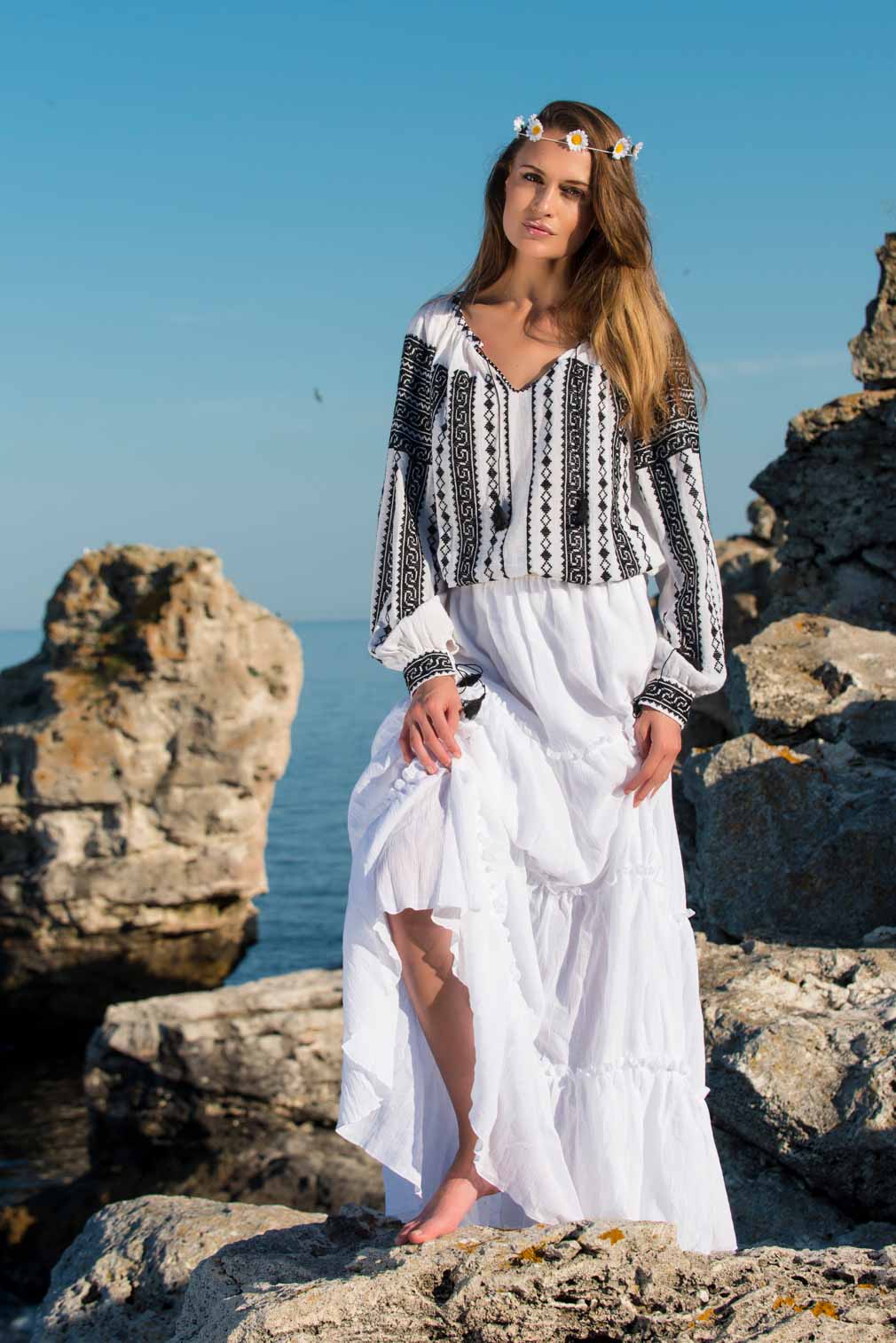 Ie Traditionala Romaneasca Maneca Lunga Cusuta Manual Motivul Hora