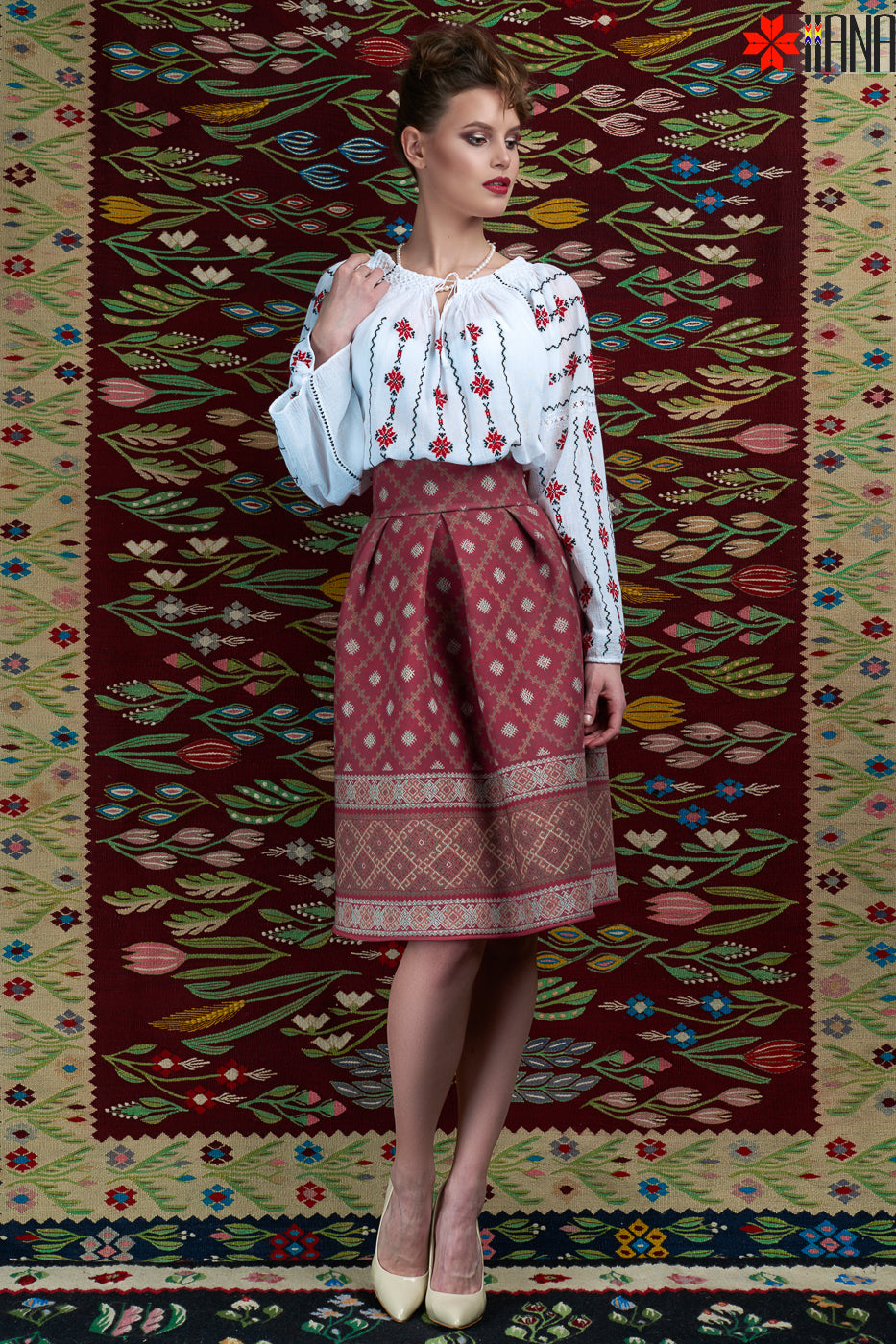 Ie Traditionala Romaneasca Maneca Lunga Motivul Armonie