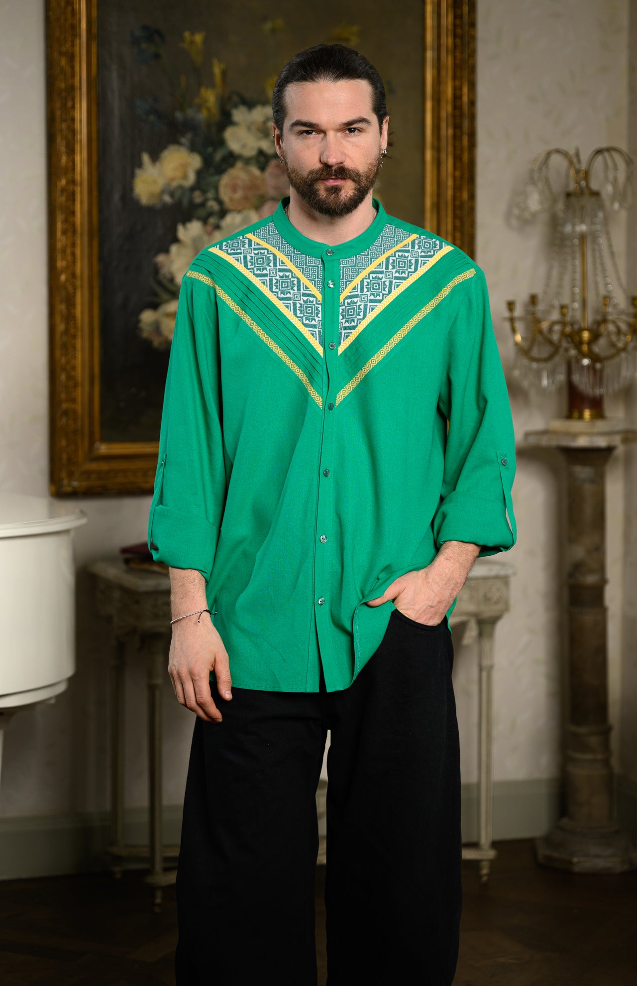 Cămașă bărbătească Horia cu motive tradiționale