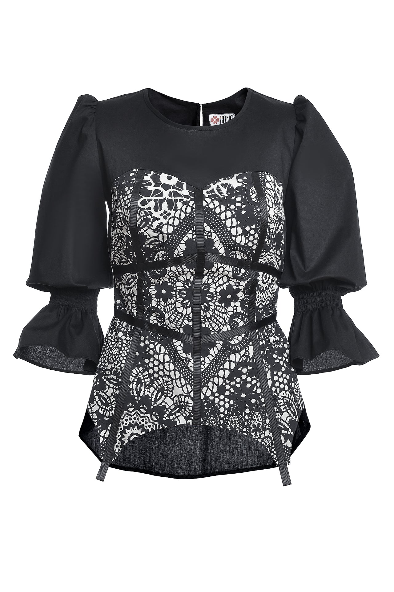 Bluza Neagra cu Corset Laseta