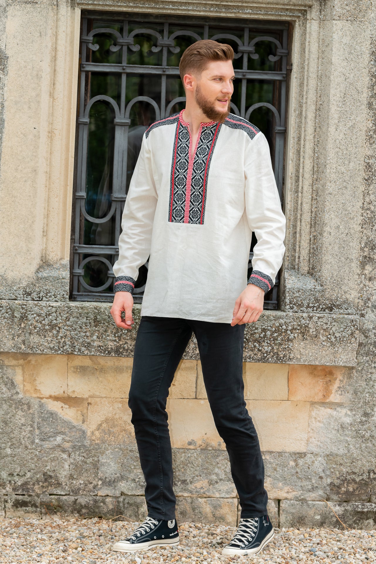 Camasa Barbateasca Traditionala Achim Cu Motive Populare