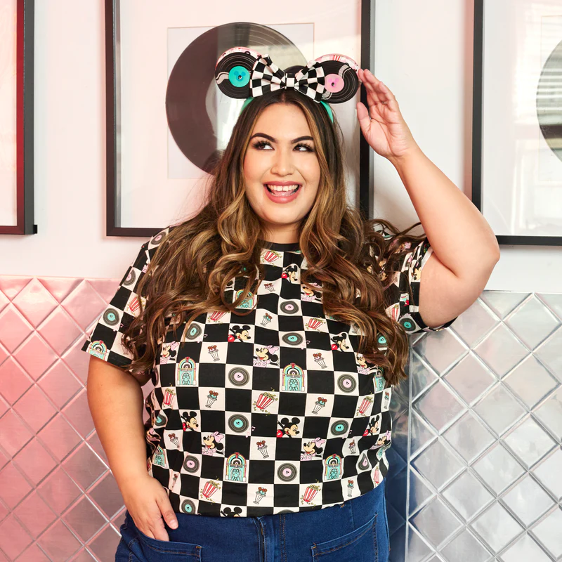 MICKEY AND MINNIE DATE NIGHT DINER RECORDS HEADBAND - DISNEY