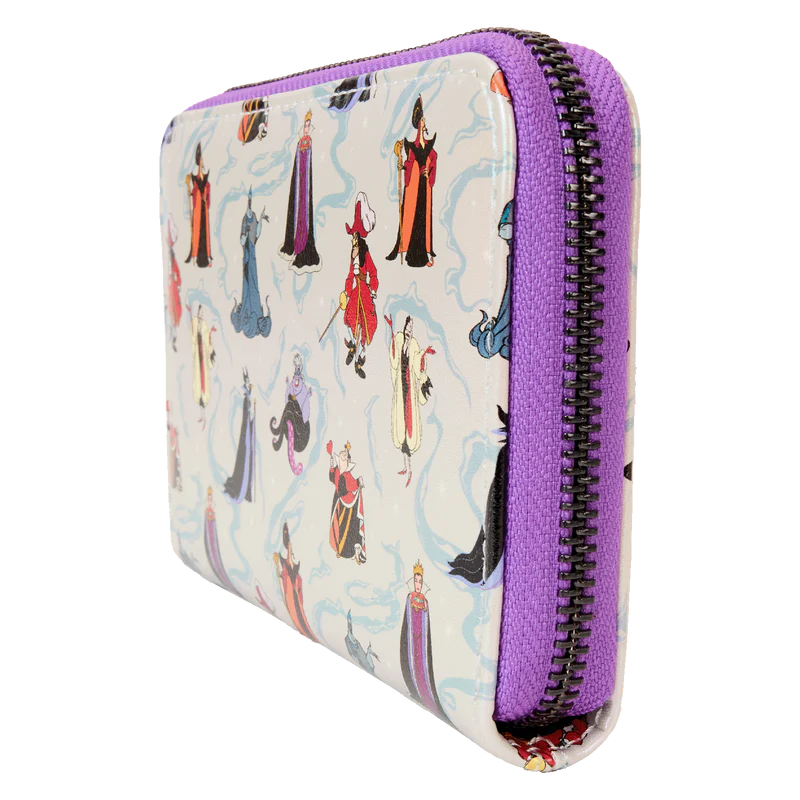 DISNEY VILLAINS IRIDESCENT ZIP AROUND WALLET