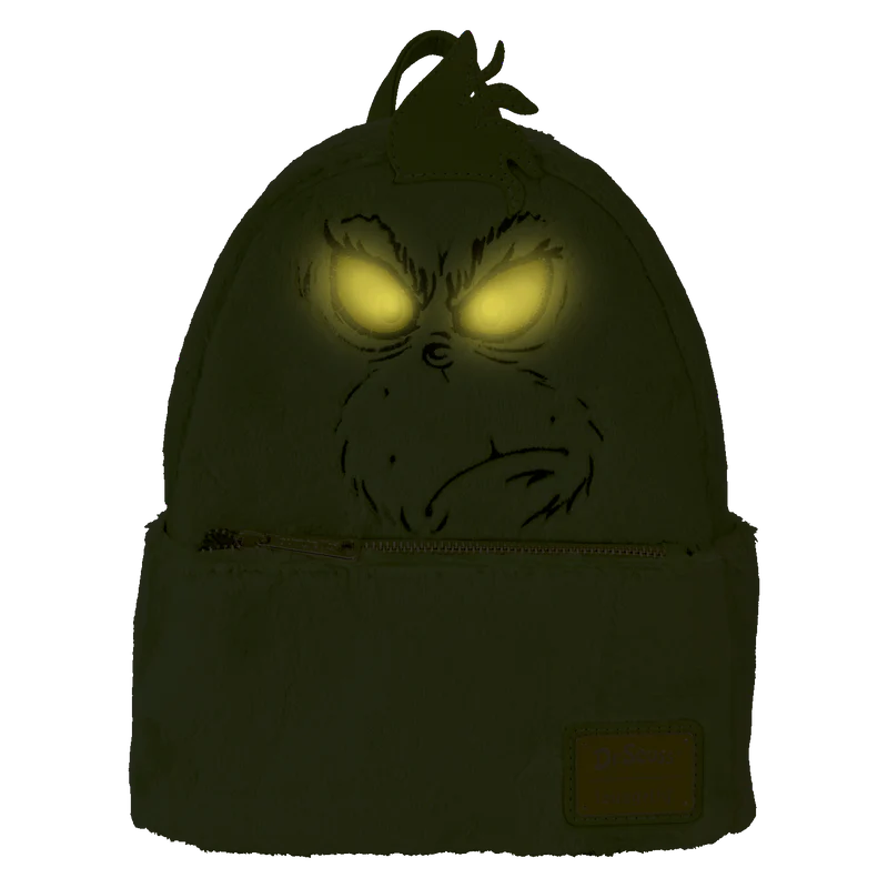 PLUSH GRINCH LIGHT UP COSPLAY MINI BACKPACK - DR SEUSS