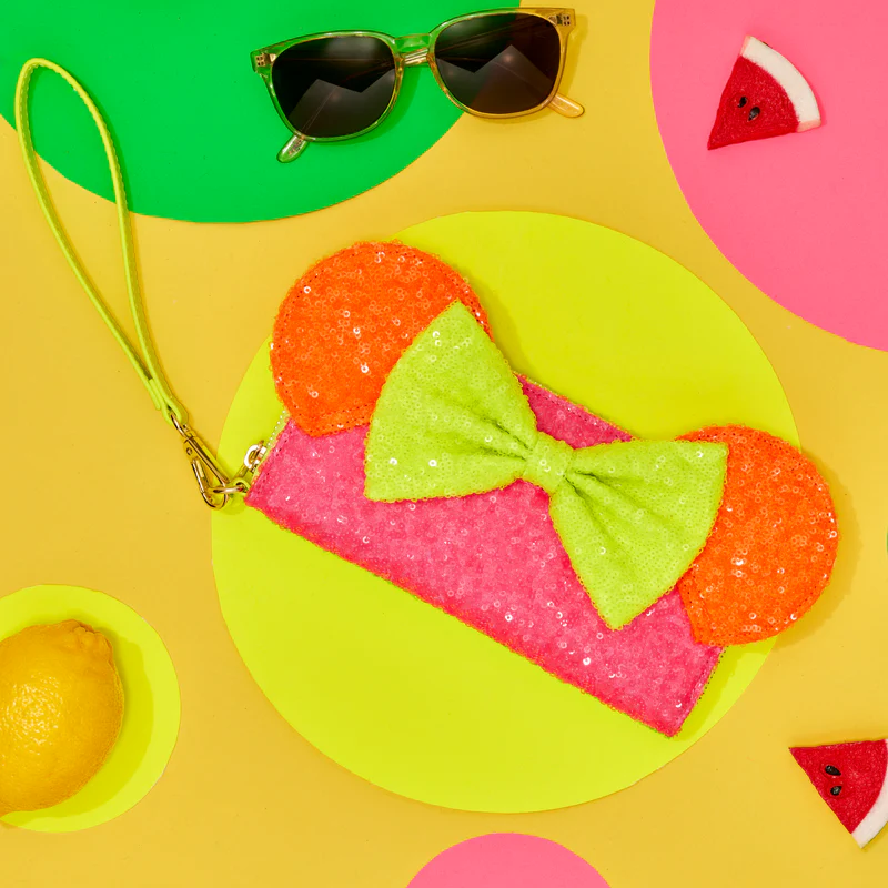MINNIE MOUSE NEON SEQUIN ZIP AROUND WRISTLET - DISNEY