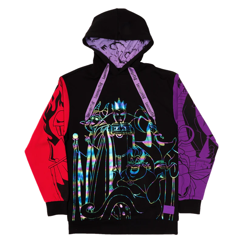 DISNEY VILLAINS COLOUR BLOCK HOODED SWEATSHIRT