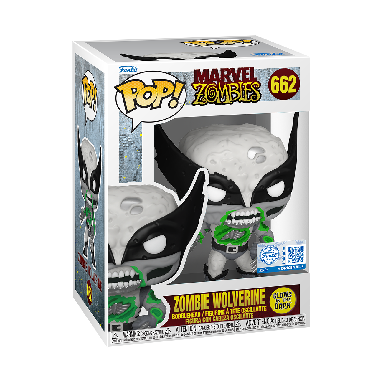 Pop! Zombie Wolverine (Black & White) (Glow)