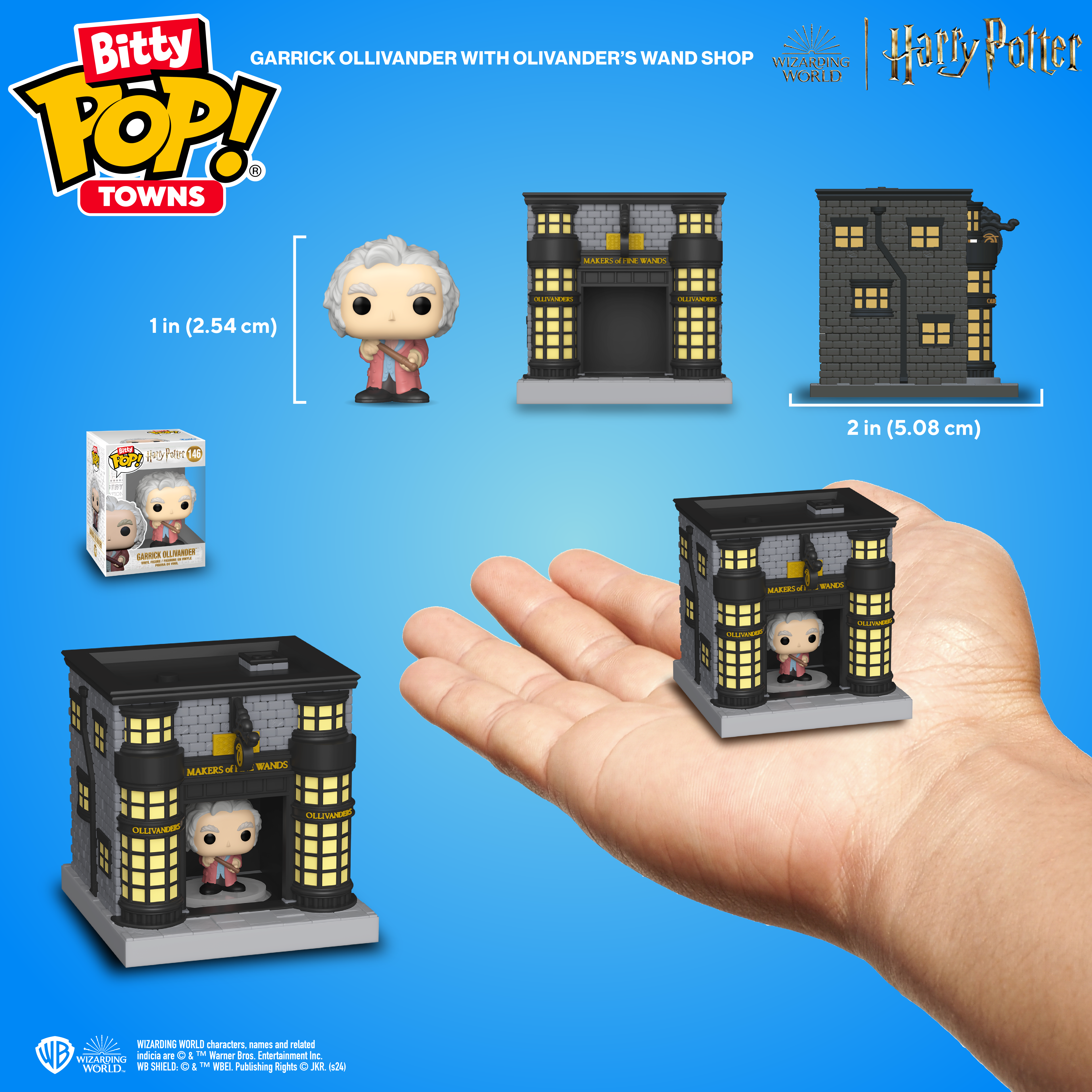 Bitty Pop! Towns Garrick Ollivander and Ollivander Wand Shop