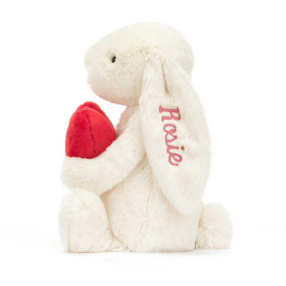 Personalised Bashful Red Love Heart Bunny Medium