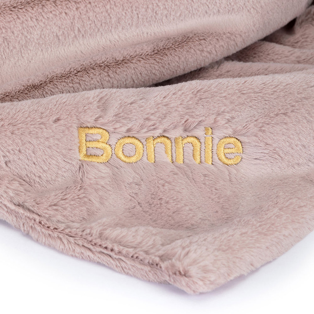 Personalised Bashful Luxe Bunny Rosa Blankie