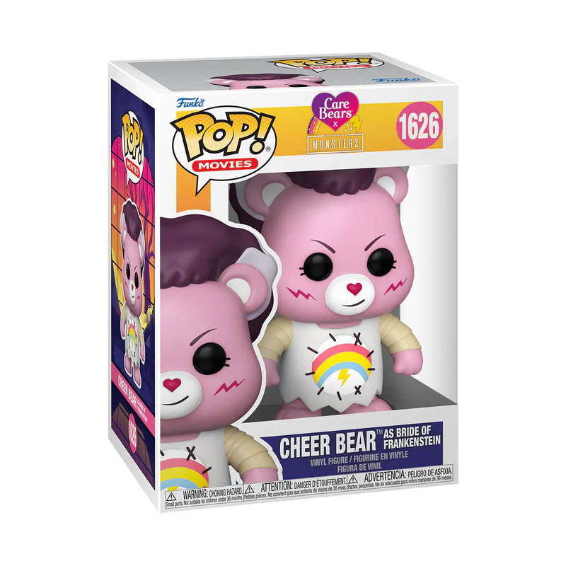 CHEER BEAR AS BRIDE OF FRANKENSTEIN - CARE BEARS X UNIVERSAL MONSTERS