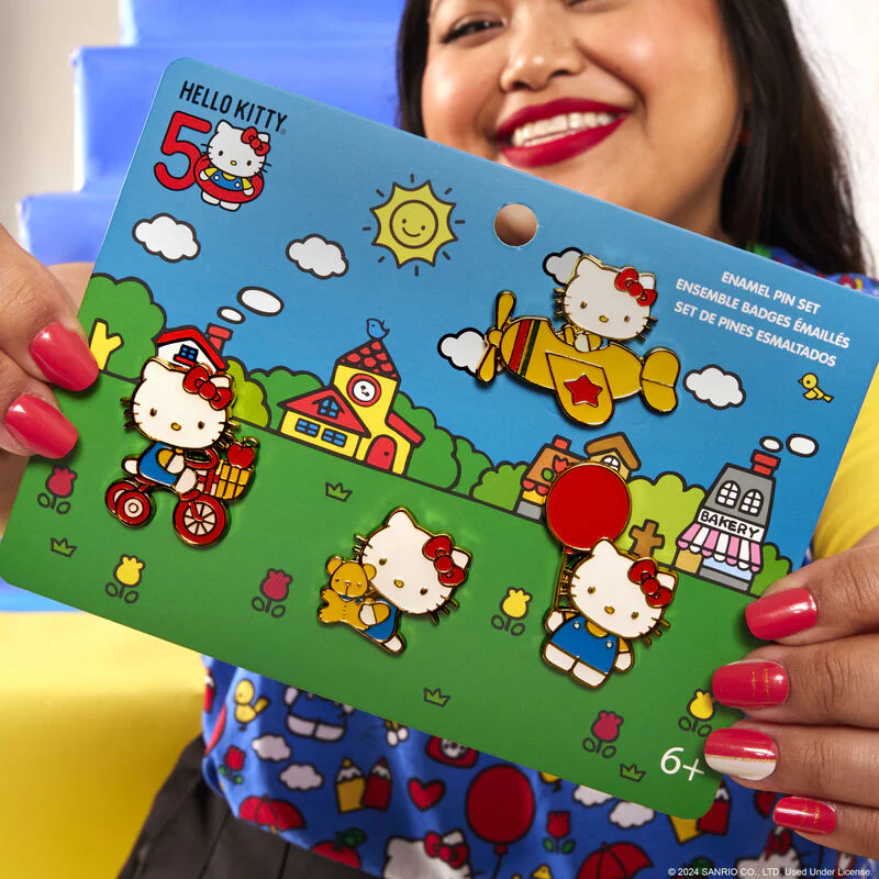 HELLO KITTY 50TH ANNIVERSARY CLASSIC 4 PC PIN SET