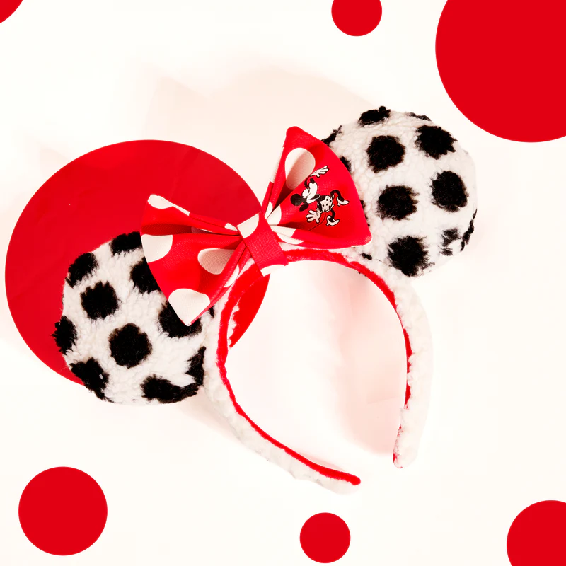 MINNIE ROCKS THE DOTS SHERPA HEADBAND - DISNEY