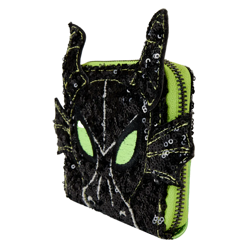 SEQUIN MALEFICENT DRAGON COSPLAY ZIP AROUND WALLET - DISNEY