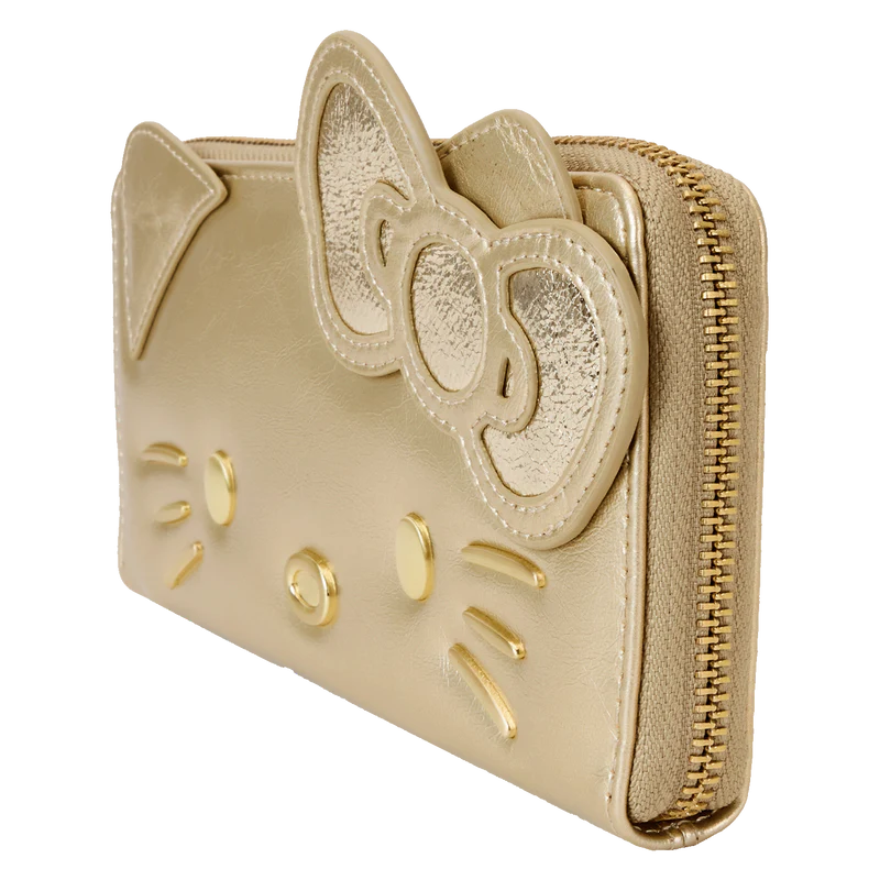 HELLO KITTY 50TH ANNIVERSARY GOLD WRISTLET WALLET - SANRIO