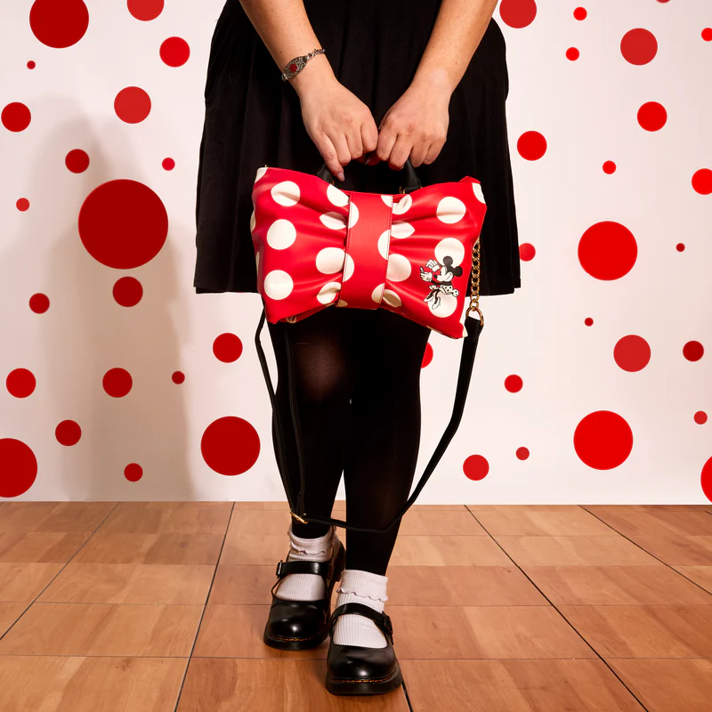 MINNIE ROCKS THE DOTS FIGURAL BOW CROSS BODY BAG - DISNEY