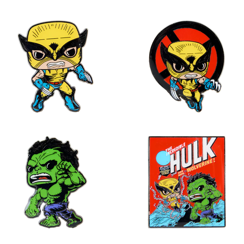 WOLVERINE 50TH ANNIVERSARY COMIC ACTION 4-PACK PIN SET - MARVEL