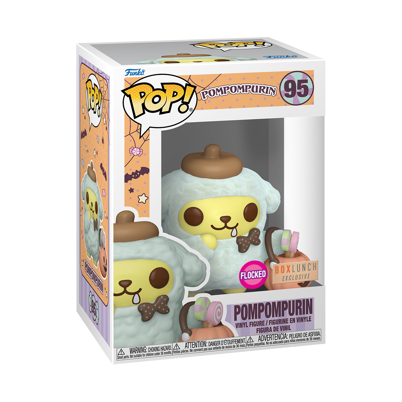 Pop! Pompompurin with Pumpkin Bucket (Flocked)