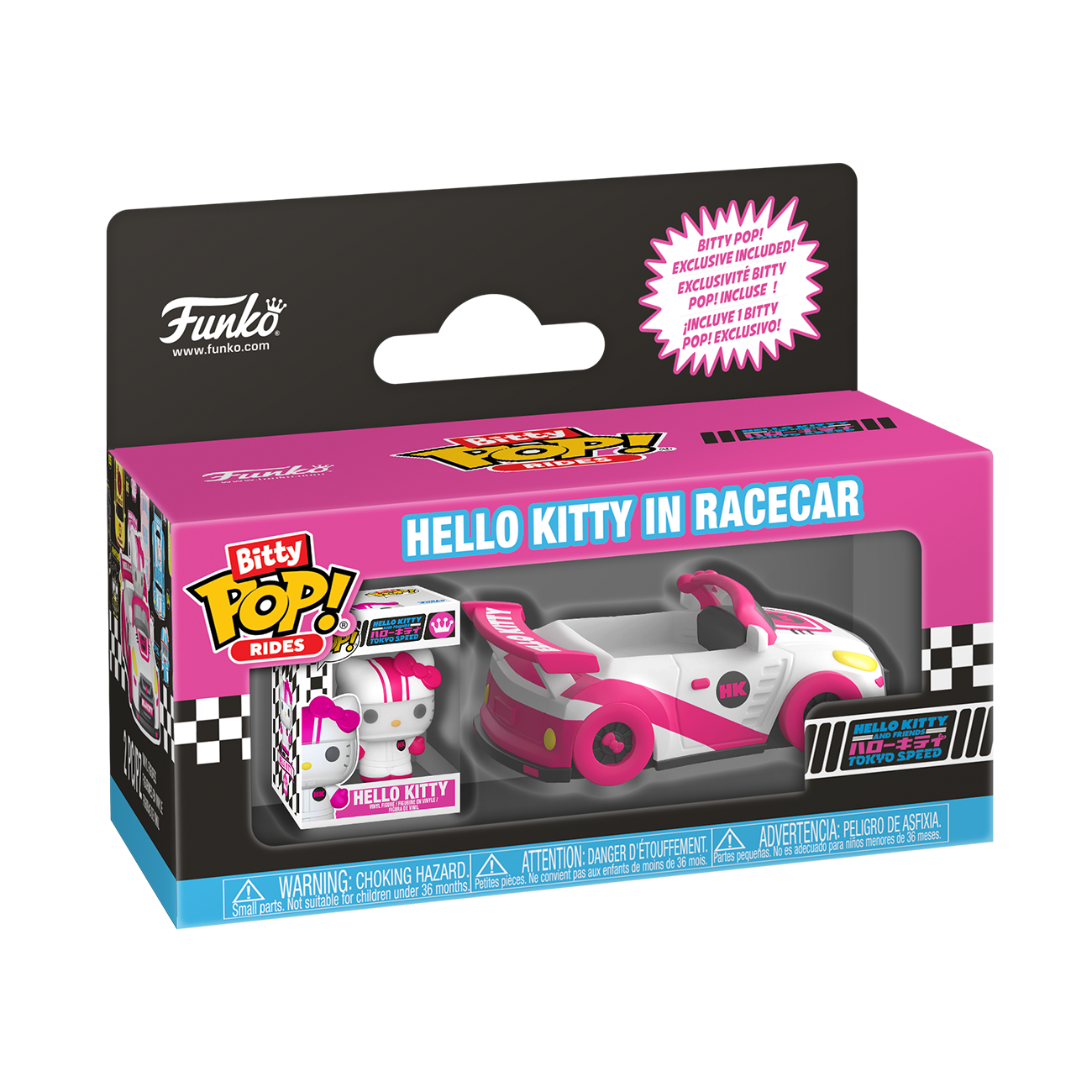 Bitty Pop! Rides Hello Kitty in Racecar