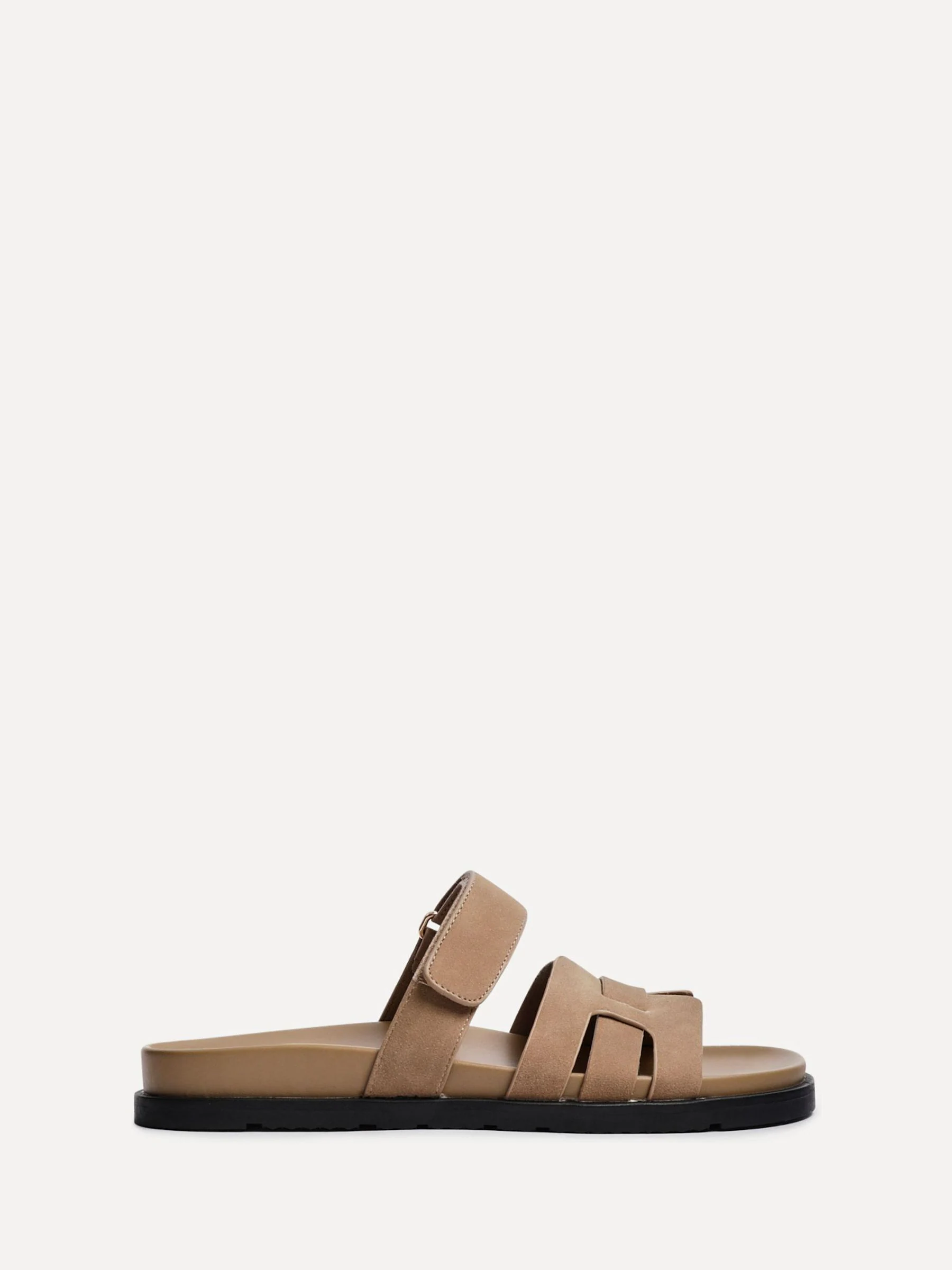 Linzi Taupe Essential Slip-On Sandals With Woven Front Strap
