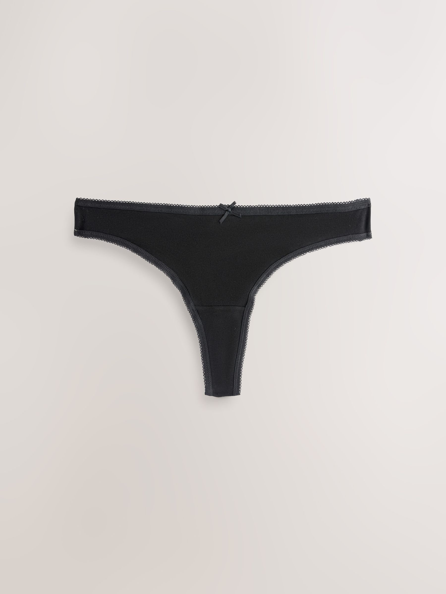 Black Thong Full Briefs Cotton Knickers 10 Pack