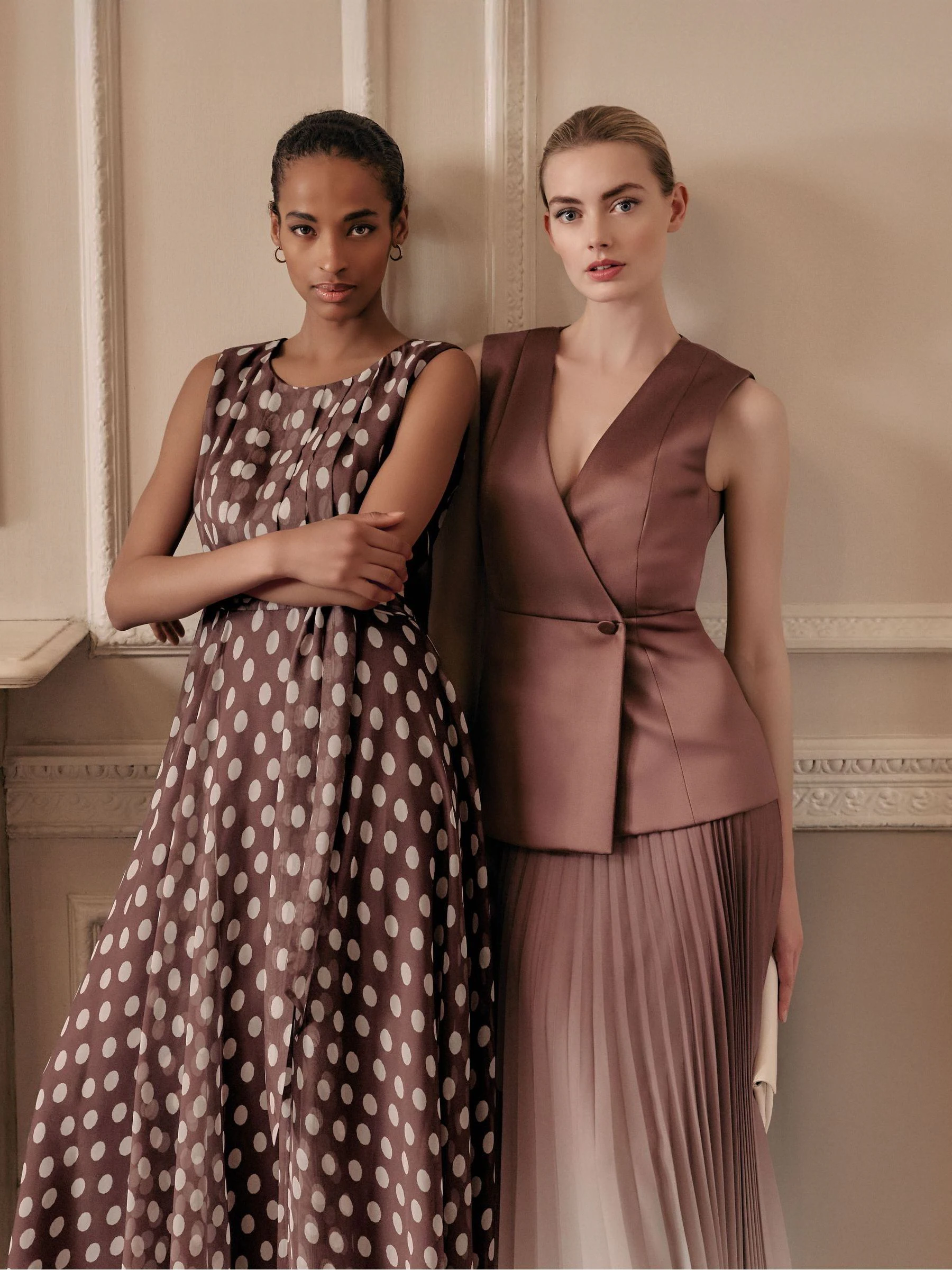 Phase Eight Brown Lucinda Spot Dress