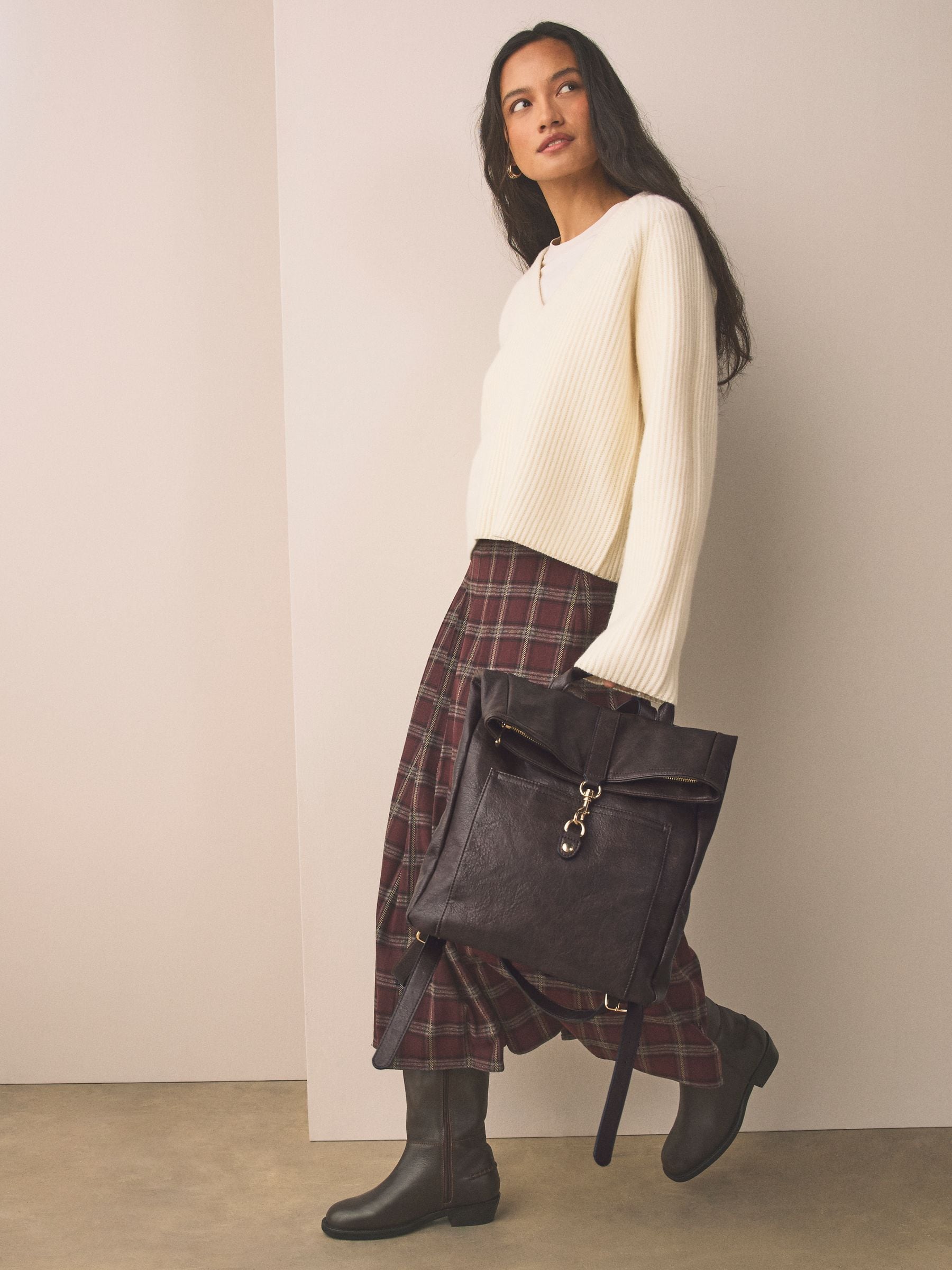 Chocolate Brown Slouchy Backpack