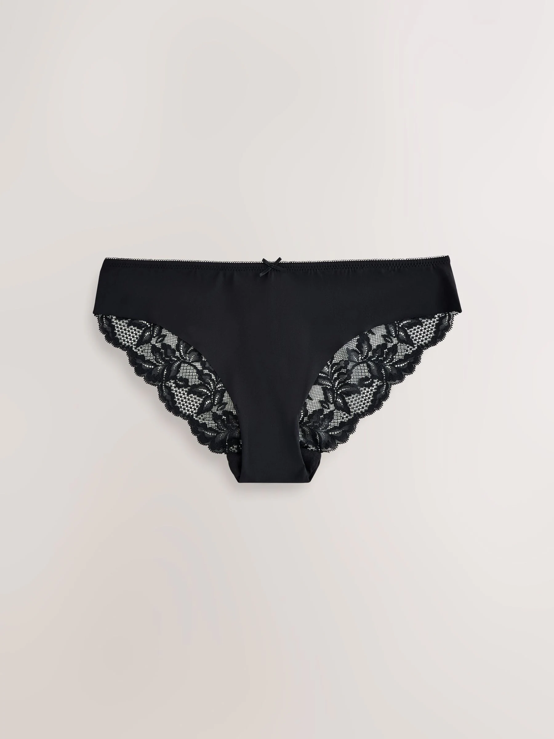 Black Brazilian Lace Back NVPL Knickers 7 Pack