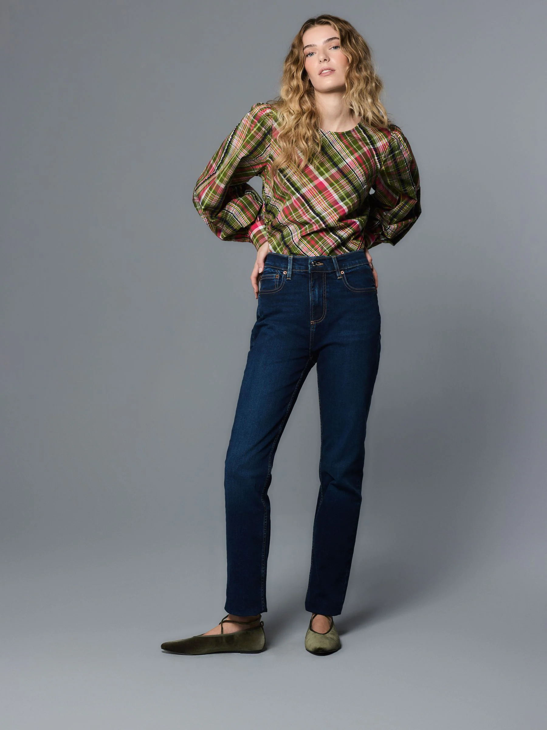 Dark Blue Slim Mid Rise Stretch Jeans