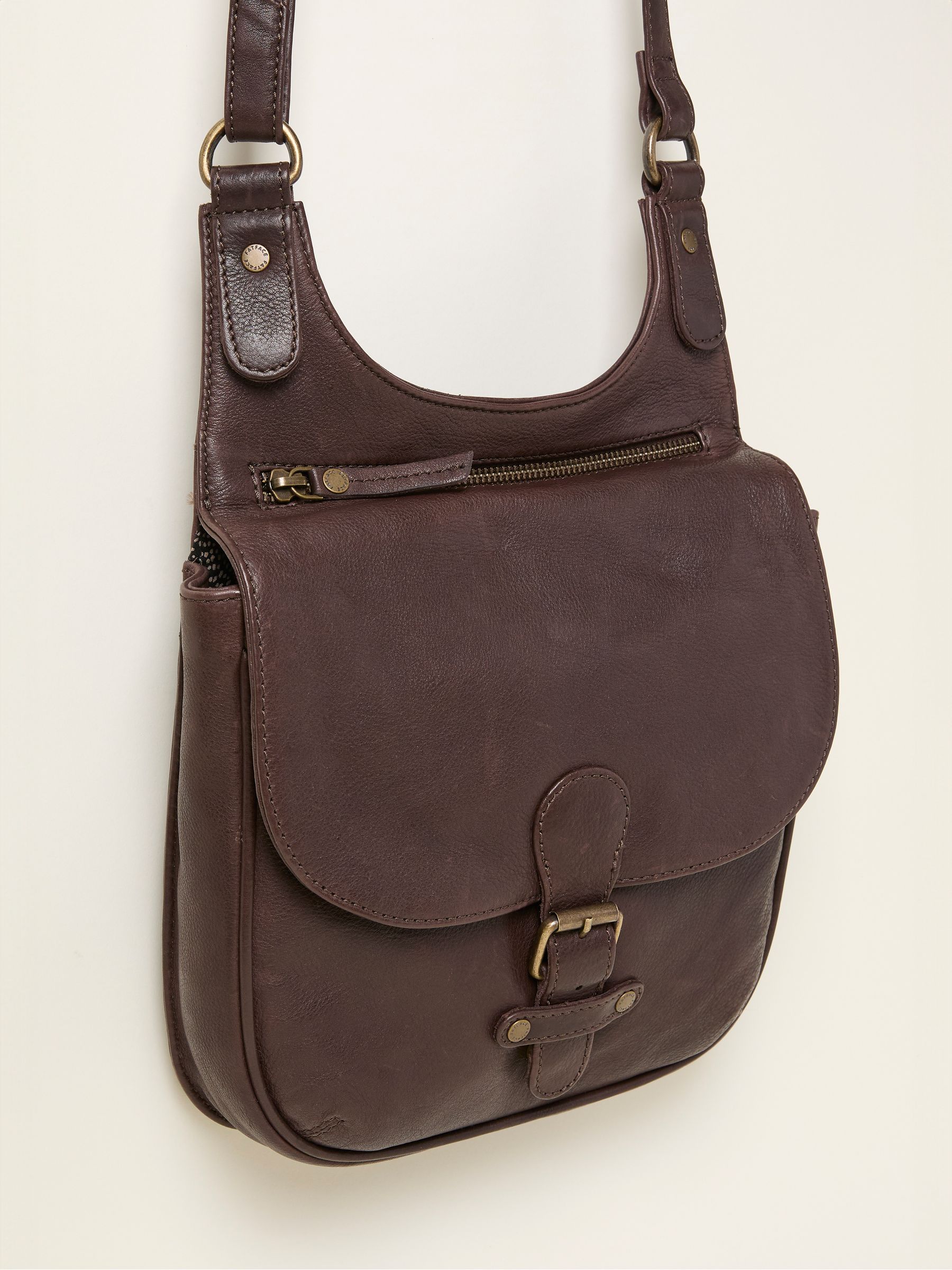 FatFace Anna Chocolate Brown Oiled Crossbody Bag