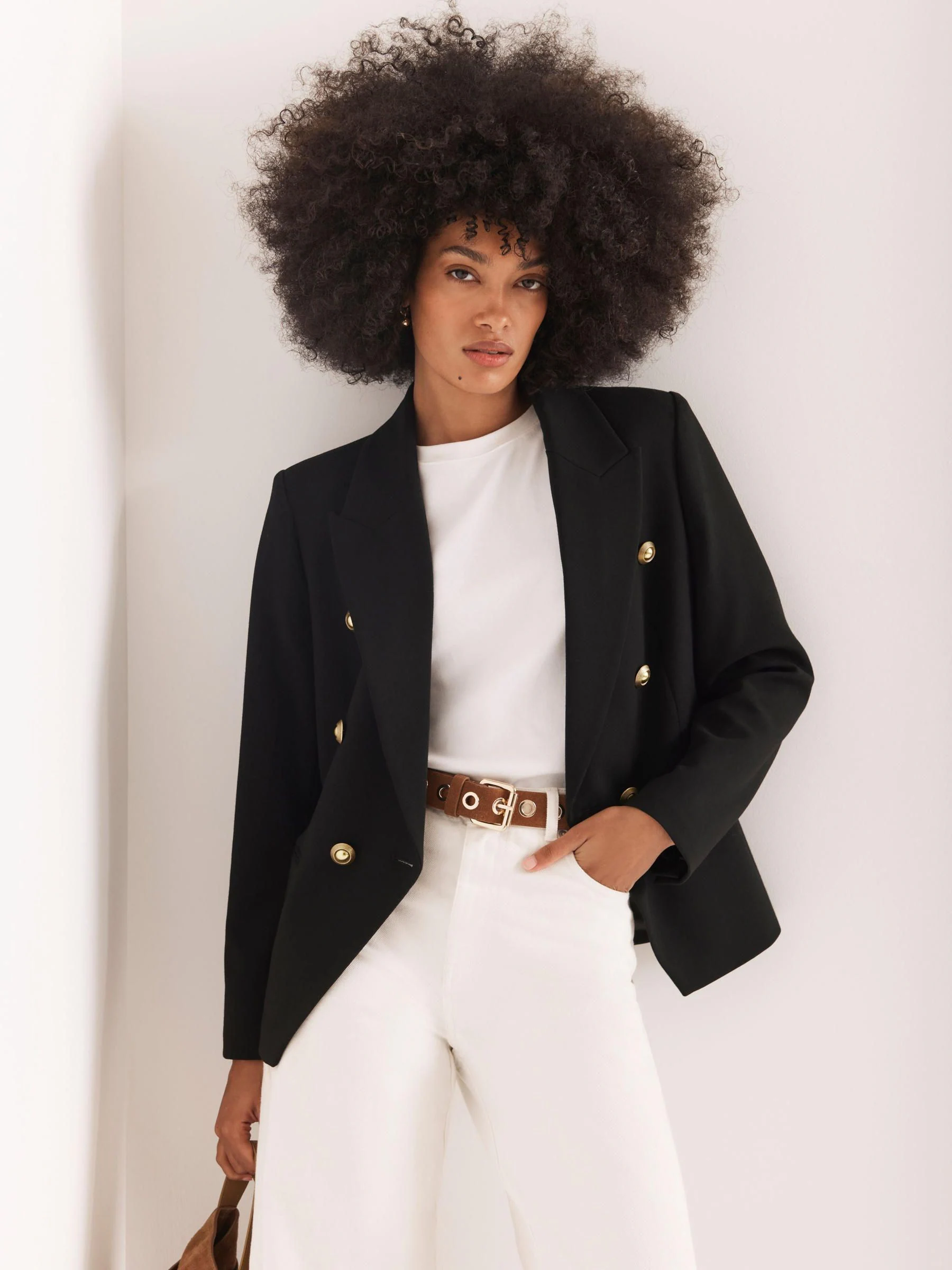 Mint Velvet Black Double Breasted Blazer