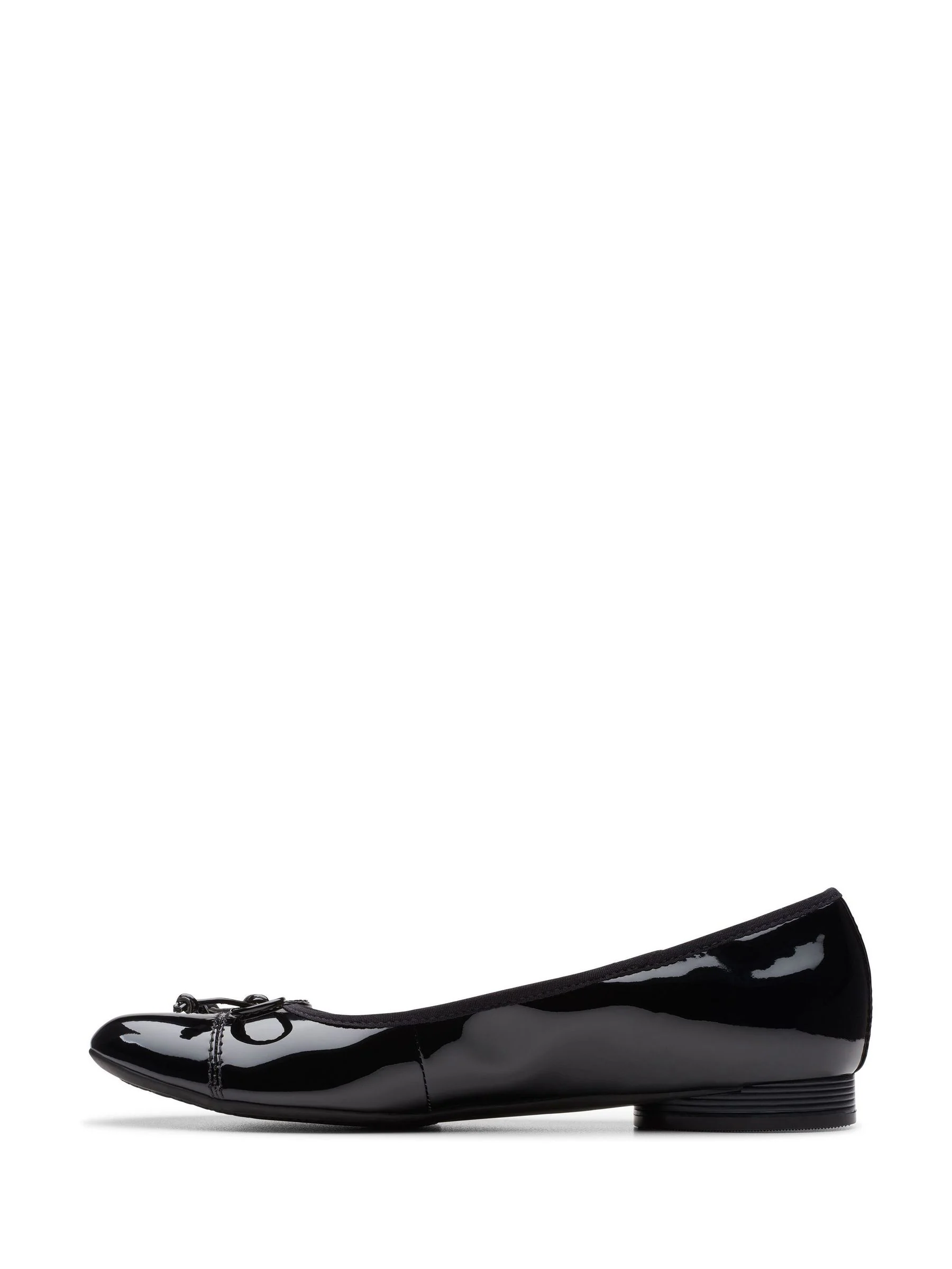 Clarks Black Standard Fit (D) Patent Leather Loreleigh Ballerina Shoes