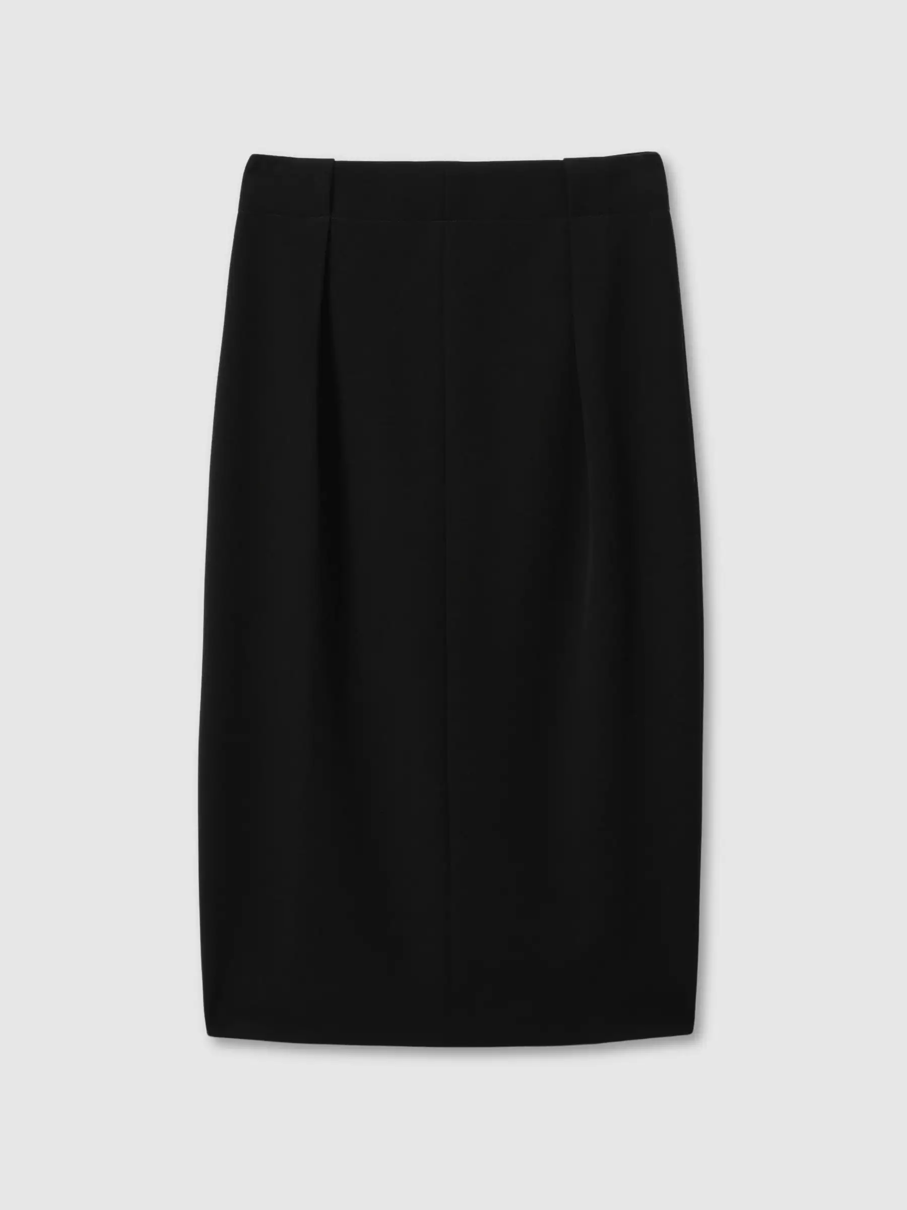 Reiss Black Gabi Tailored Midi Suit Skirt