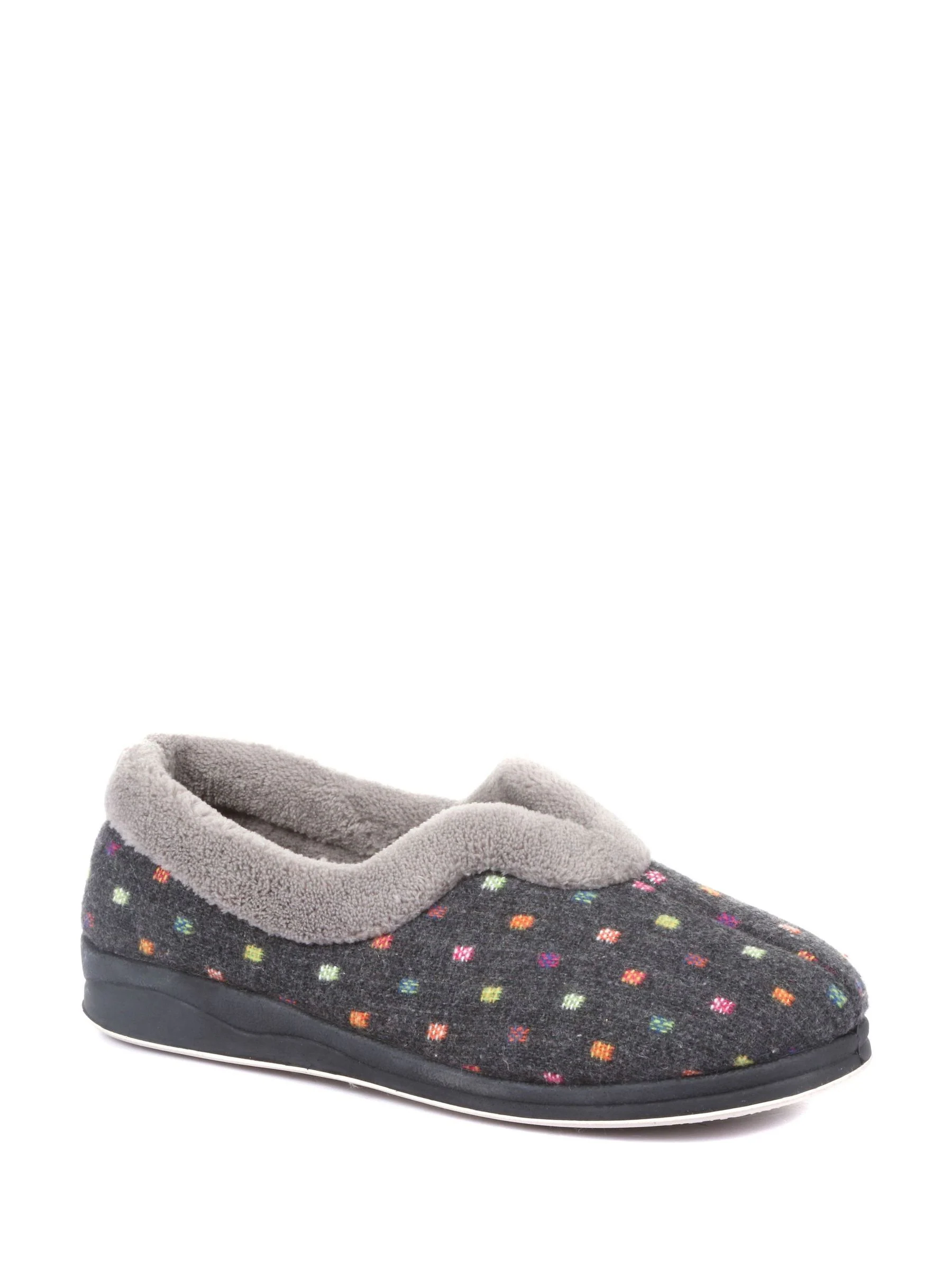 Pavers Grey Polka Dot Slippers