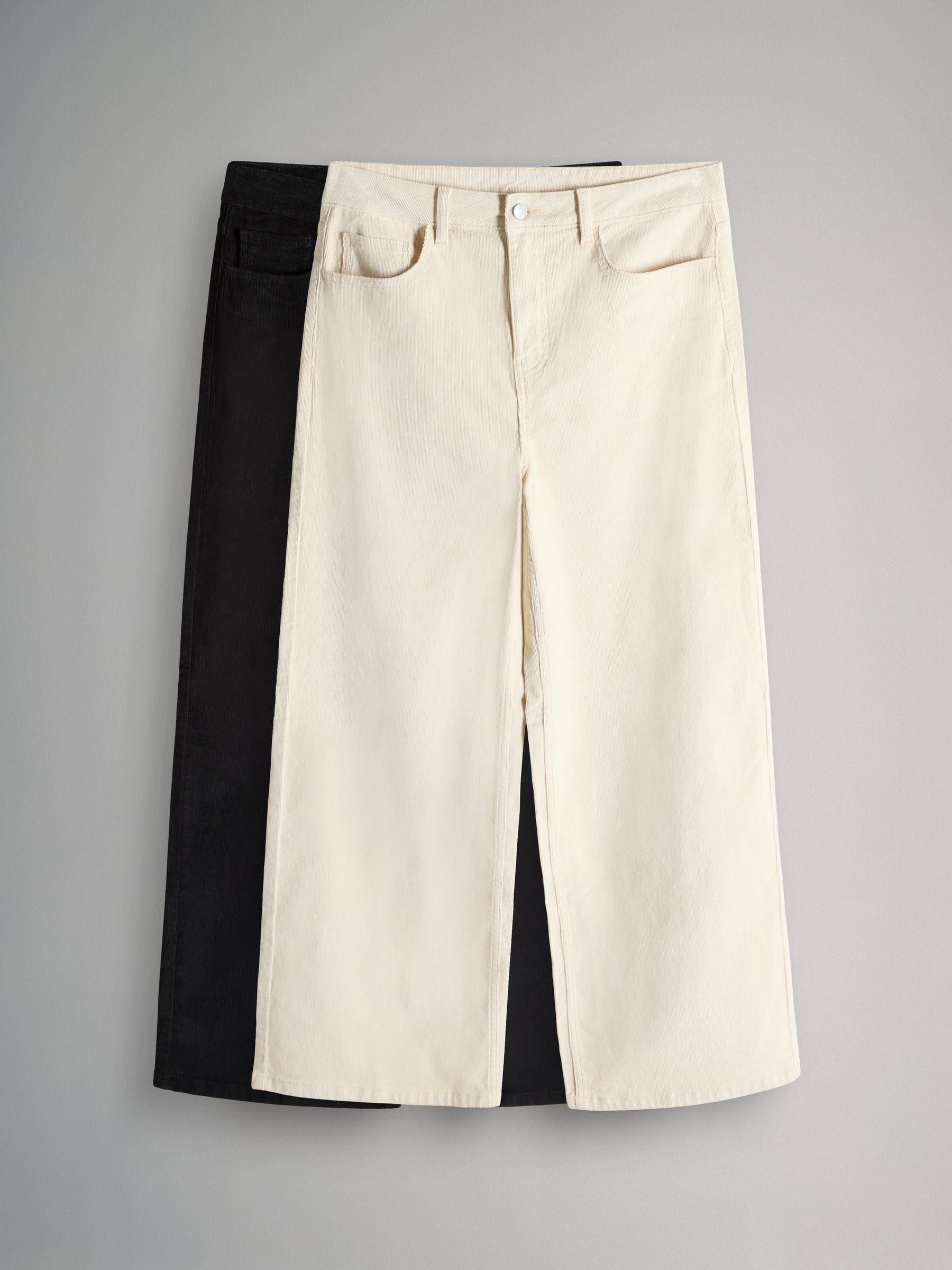 The Set 2 Pack Cord Wide Leg Jeans Cream/Black