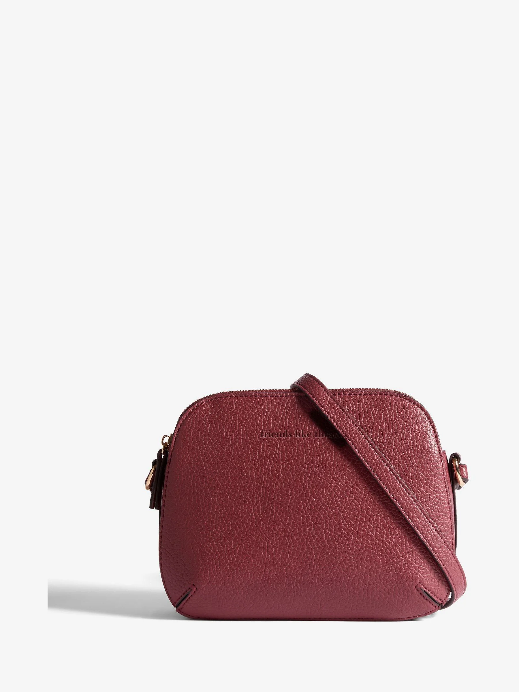 Friends Like These Burgundy Red Double Compartment Cross-Body Bag