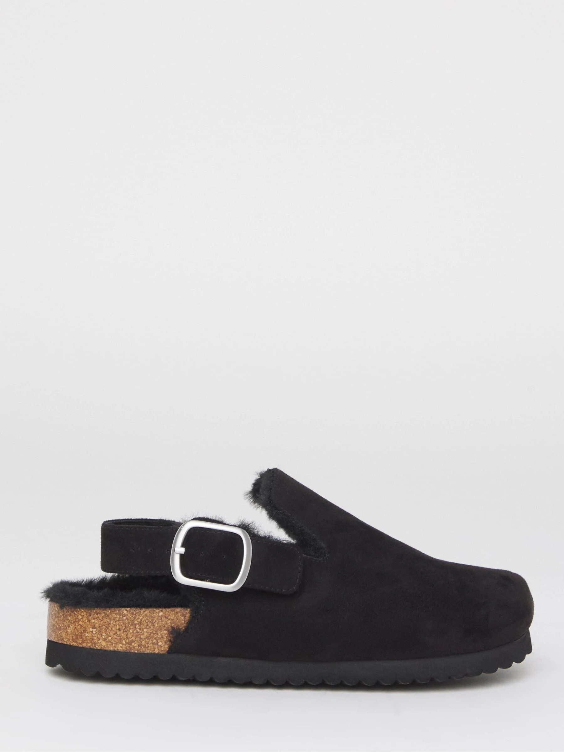 Simply Be Black Fluffy Mules With Back Strap