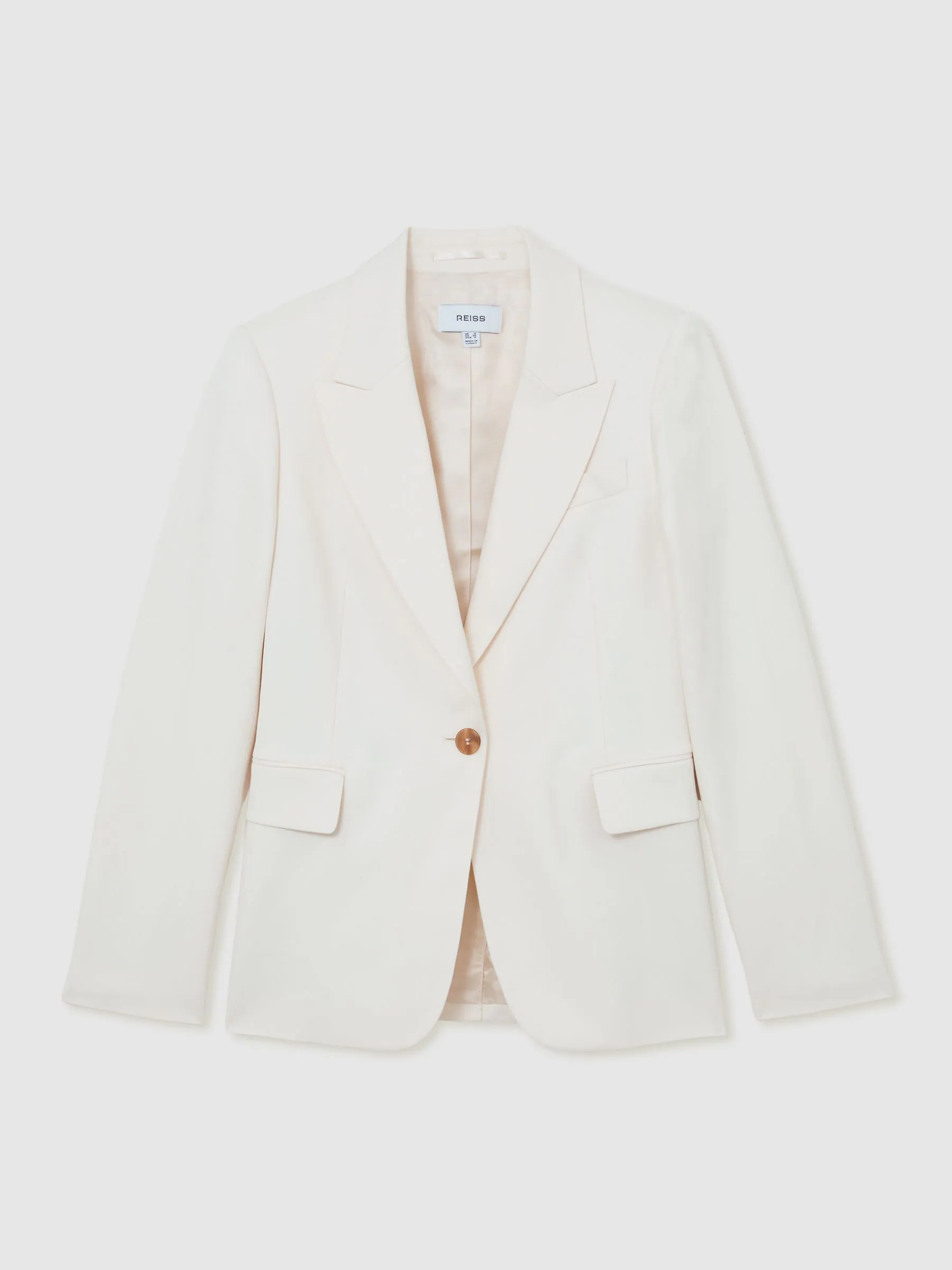 Reiss Cream Malin Single-Breasted Tailored Blazer