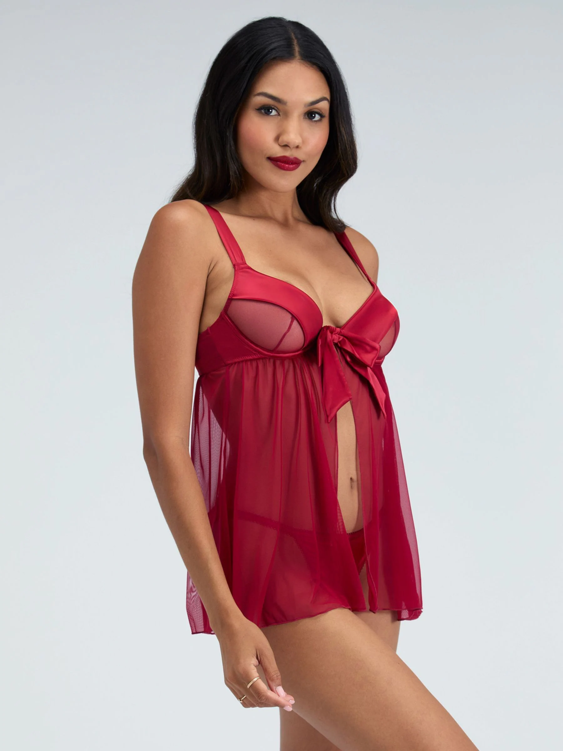 Boux Avenue Red Bow Wired Babydoll & Knickers