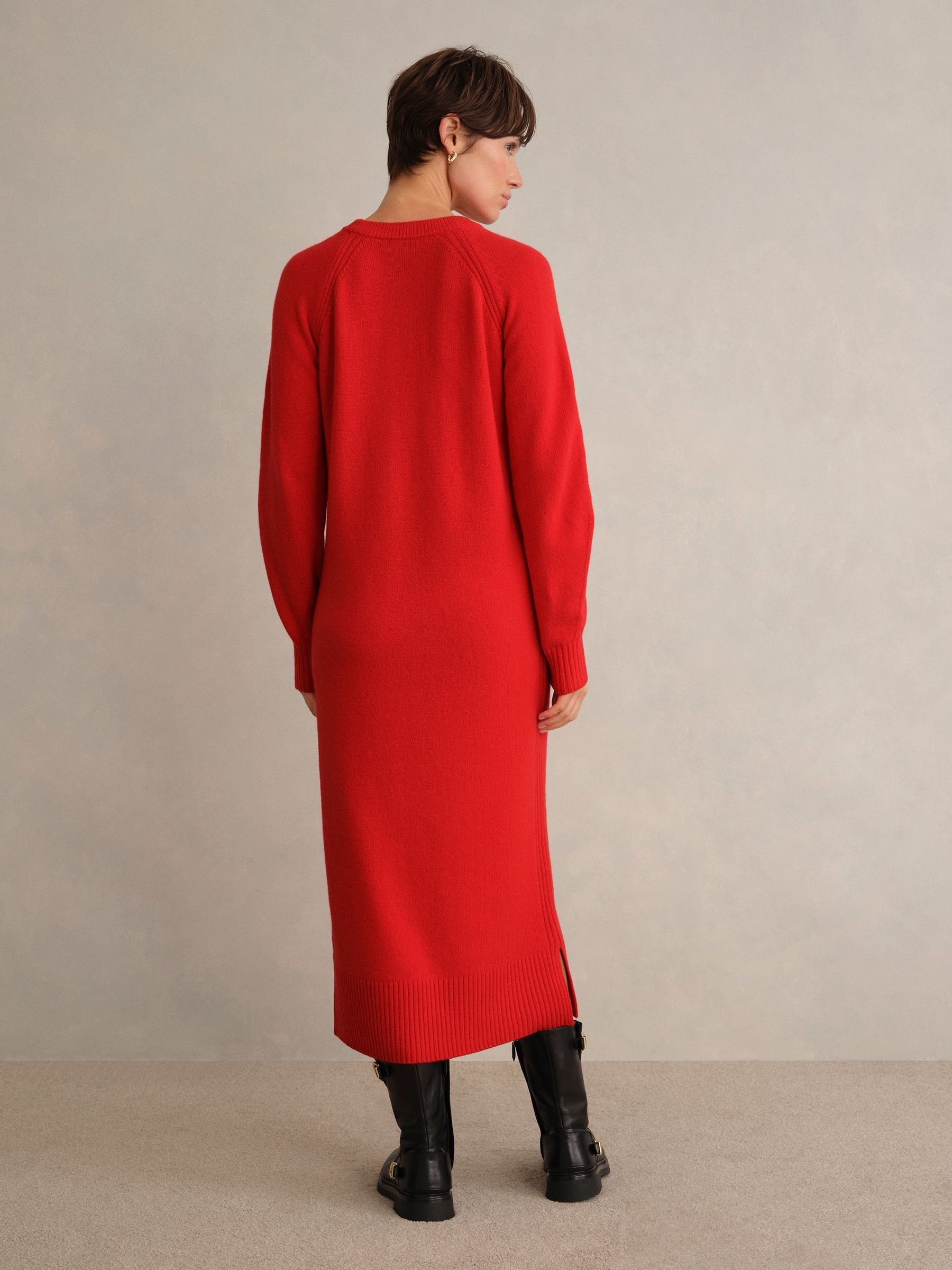Hobbs Red Claudia Knitted Dress
