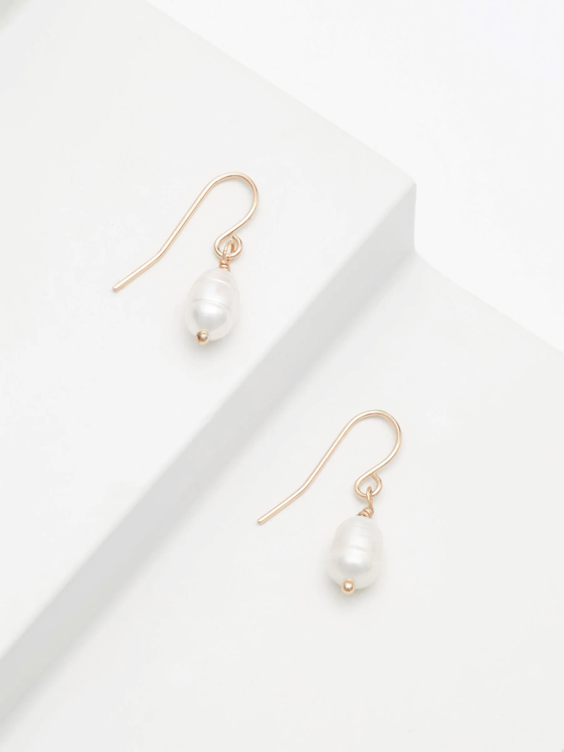 Gold Tone Freshwater Pearl Delicate Earrings