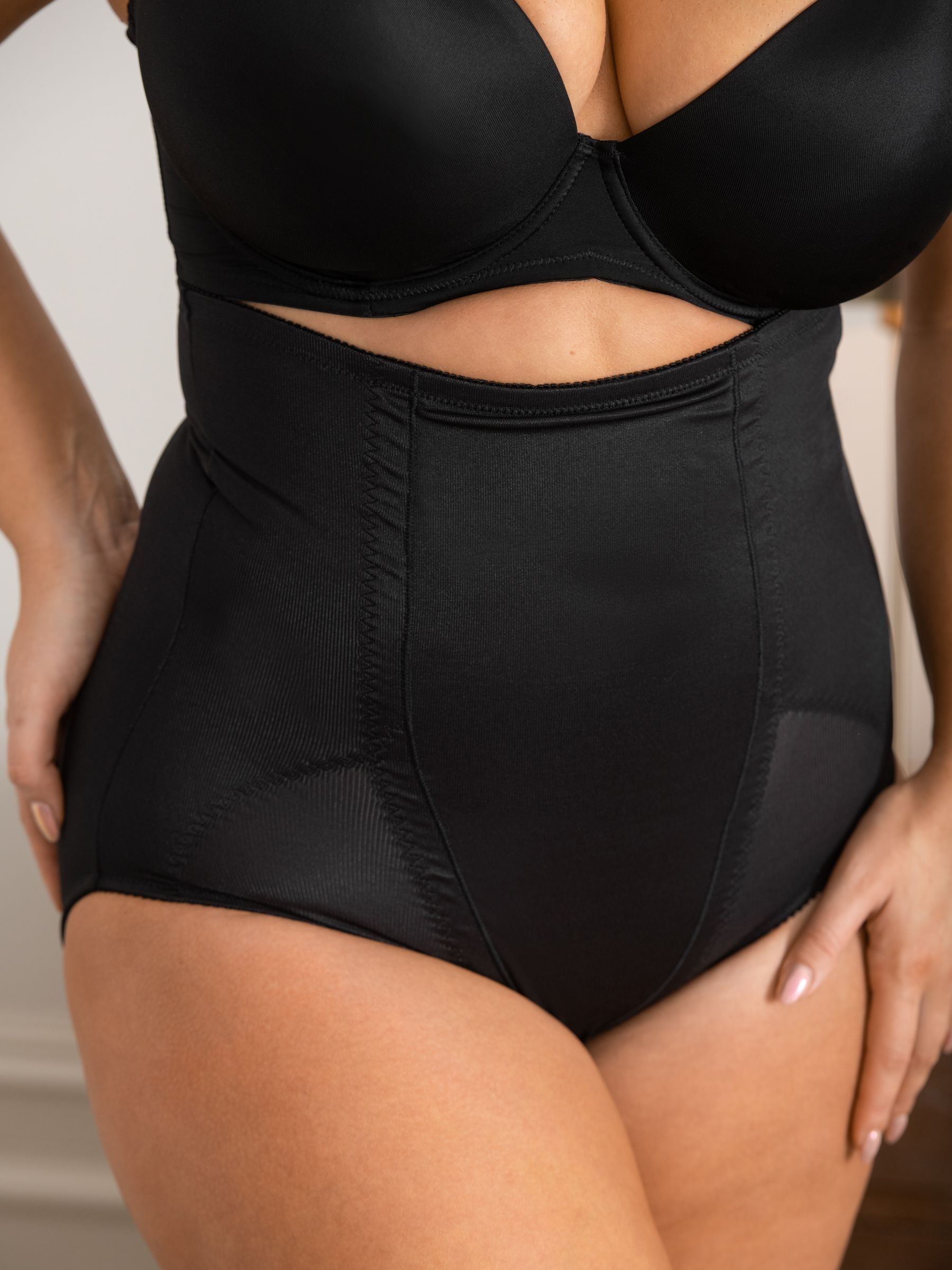 Pour Moi Black Lingerie Hourglass Shapewear Firm Tummy Control High Waist Knickers