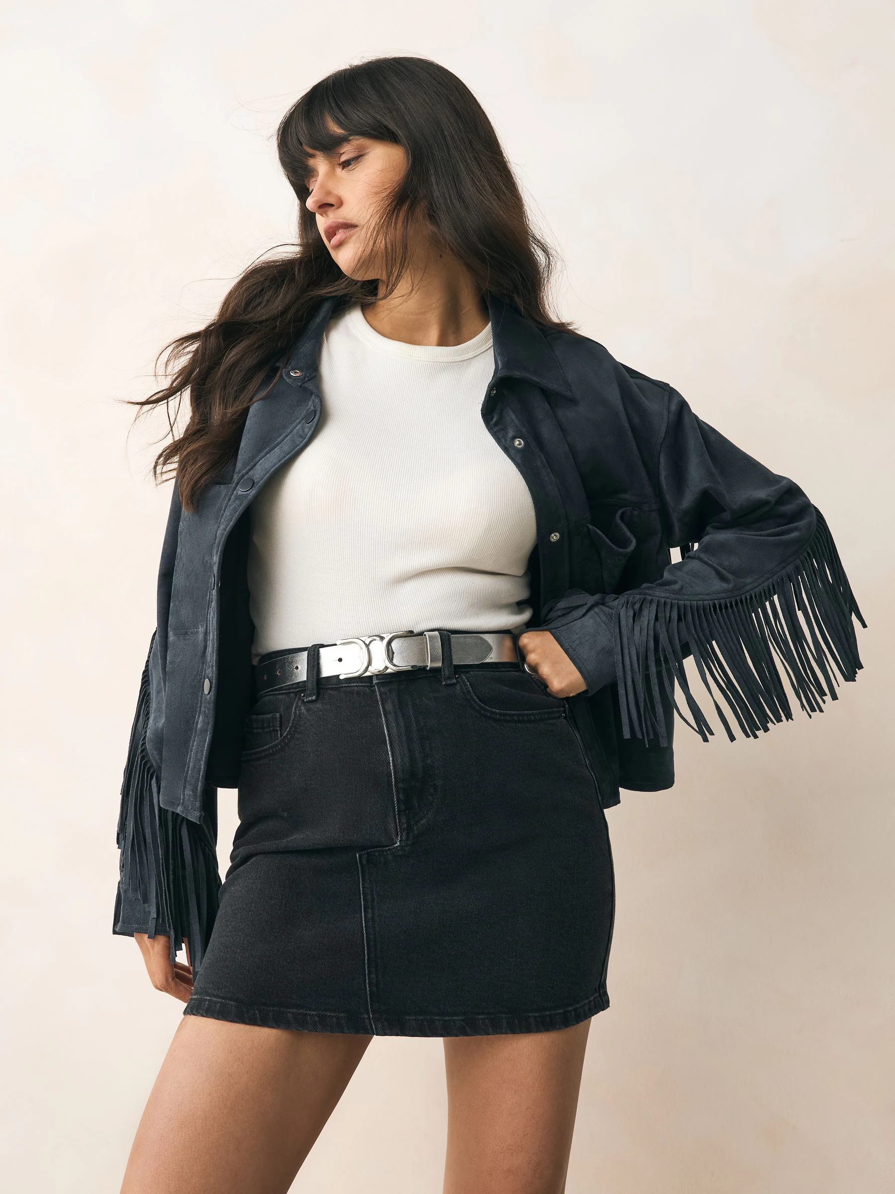 Silver Regular Statement Buckle Leather Belt